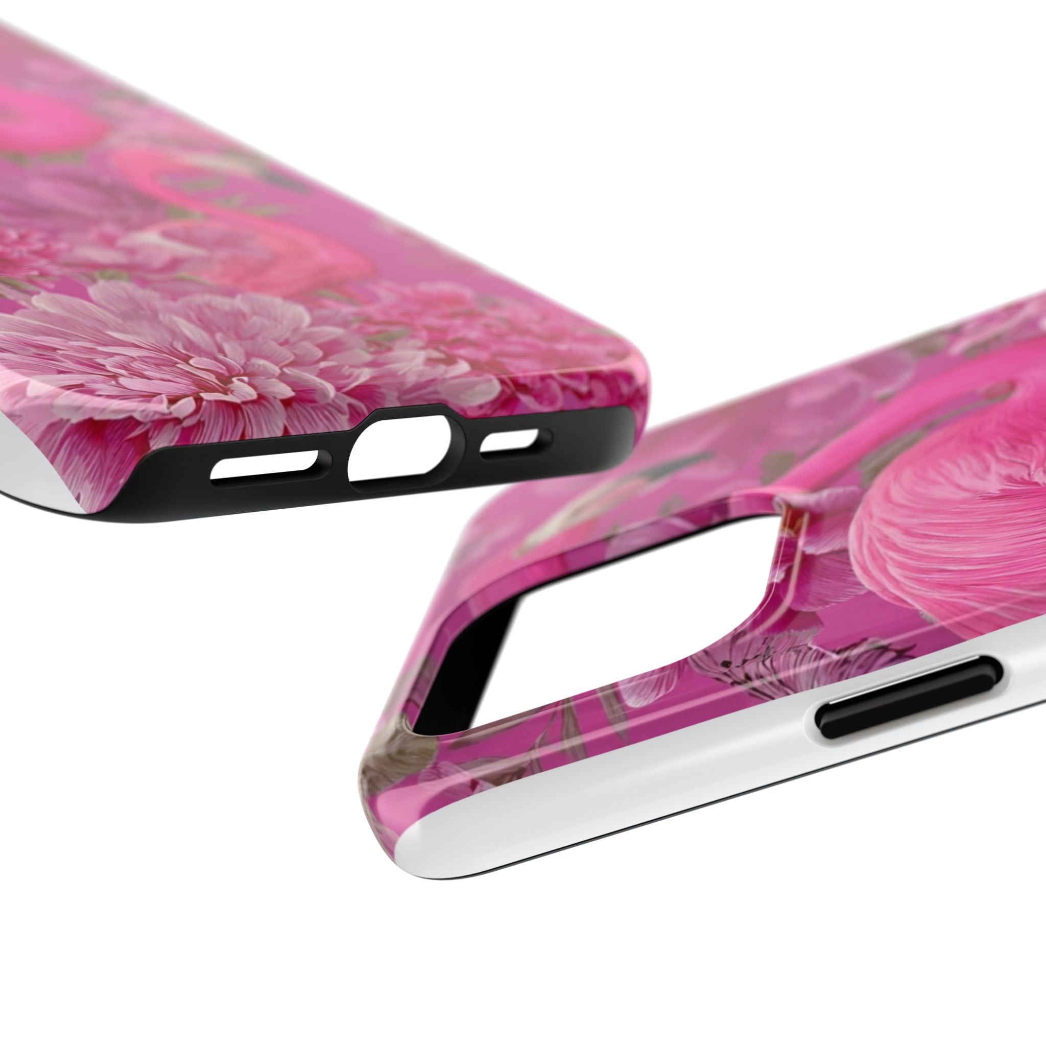 Pink Flamingo Floral Tough Phone Case — Protective iPhone Cover
