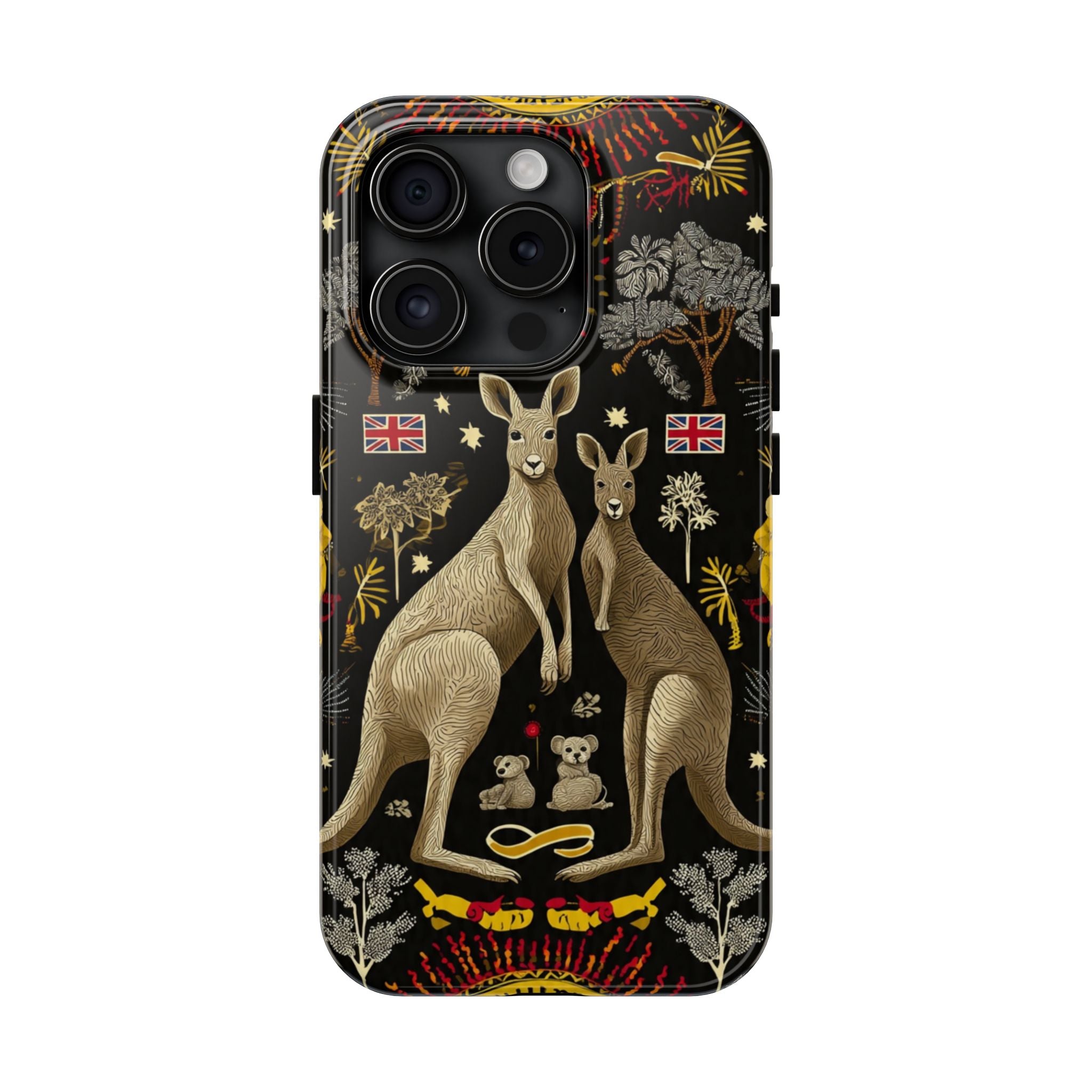 Australian Kangaroo Crest Tough Phone Case — Vintage Coat-of-Arms Design