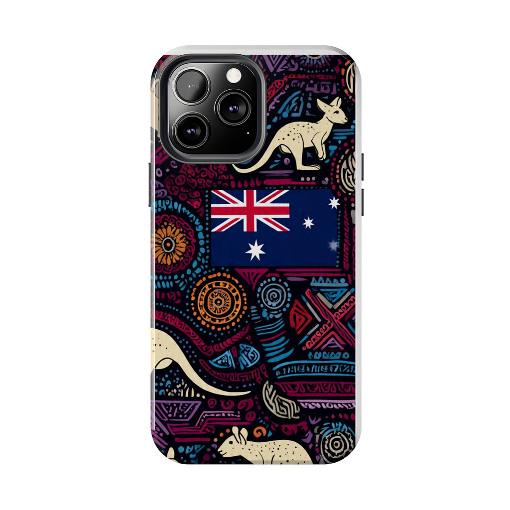 Australian Kangaroo Indigenous Pattern Phone Case — Tough Protective Cover