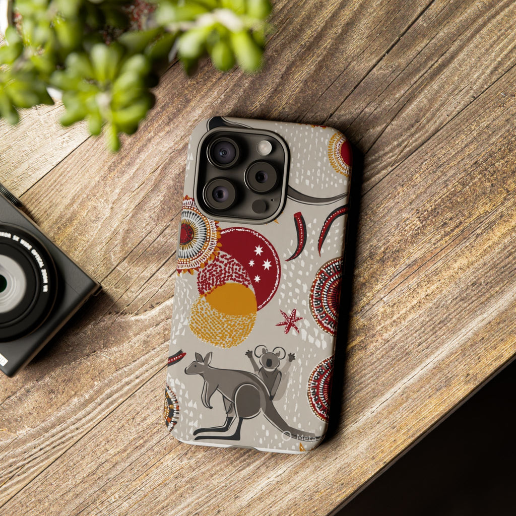 Kangaroo & Koala Aboriginal Dot Art Phone Case – Protective Tough Case