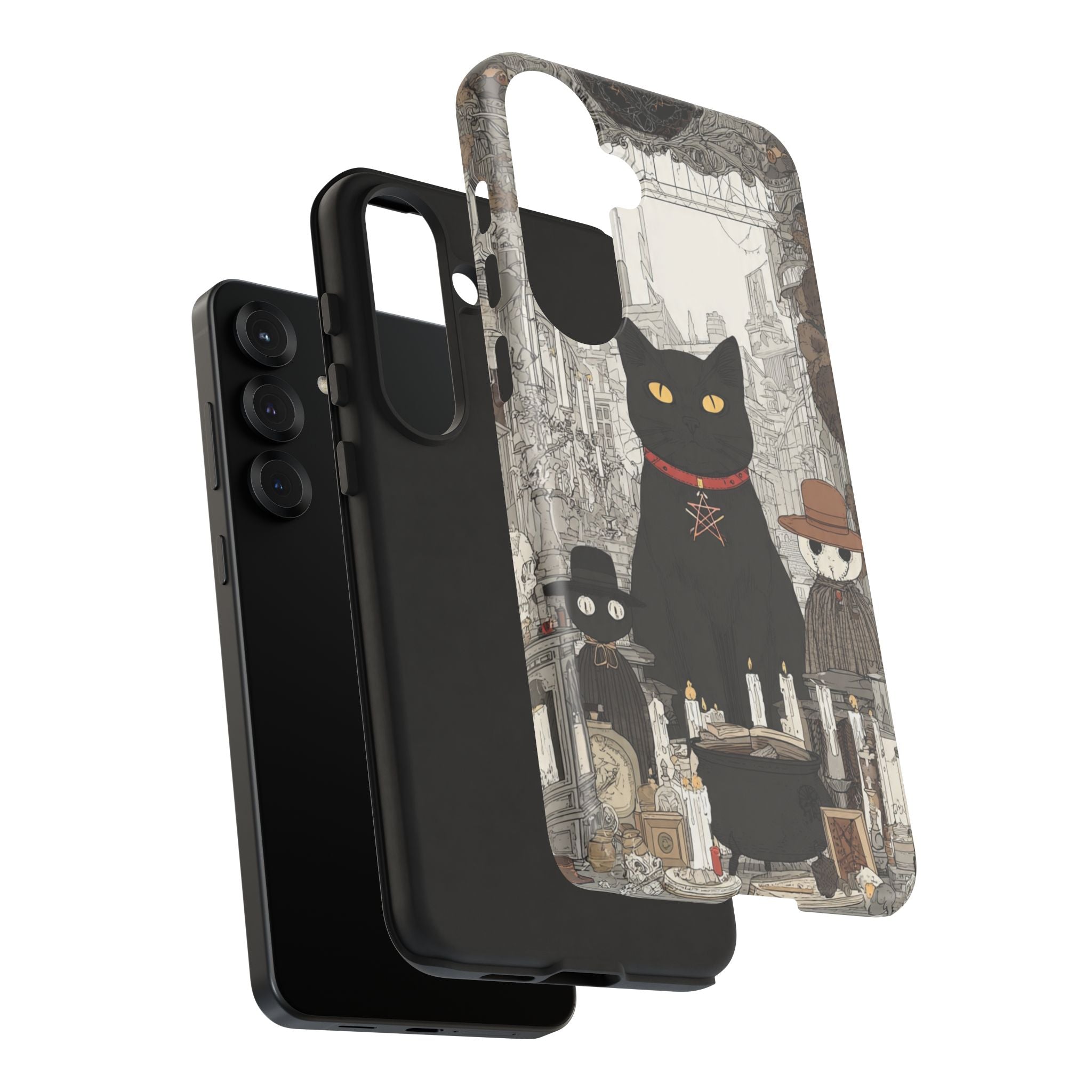 Witchy Black Cat Phone Case — Mystic Altar iPhone Cover