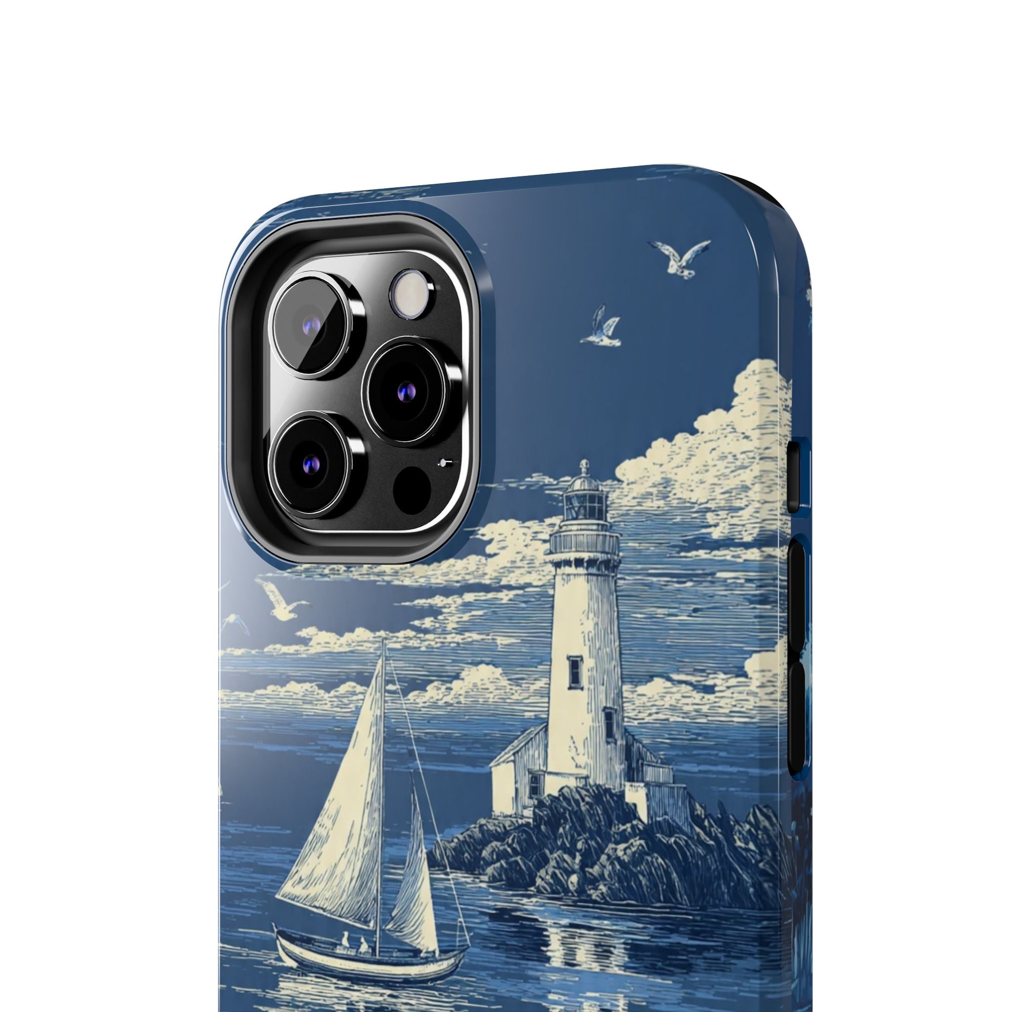 Swan Lake Tough Phone Case — Blue Vintage Swan Design, Durable Protective Cover