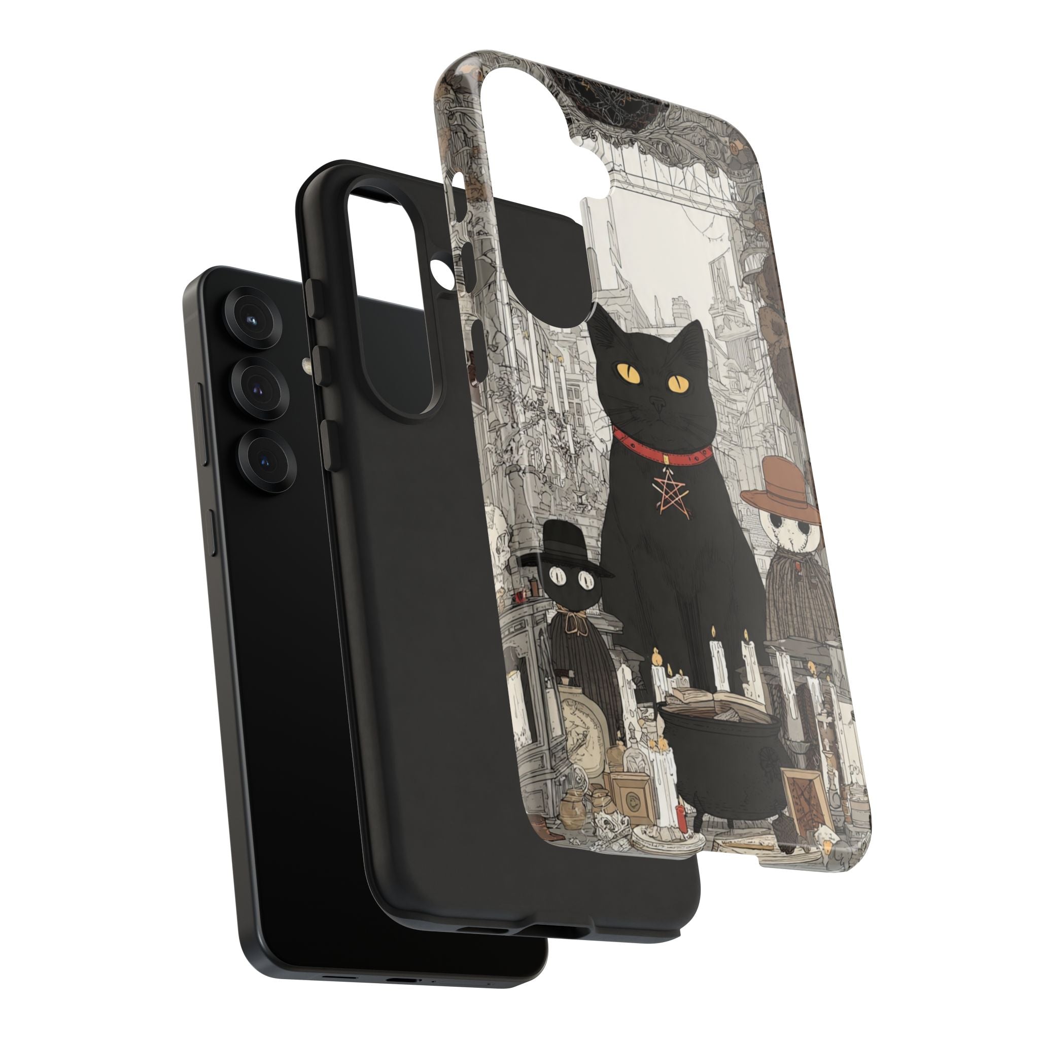 Witchy Black Cat Phone Case — Mystic Altar iPhone Cover