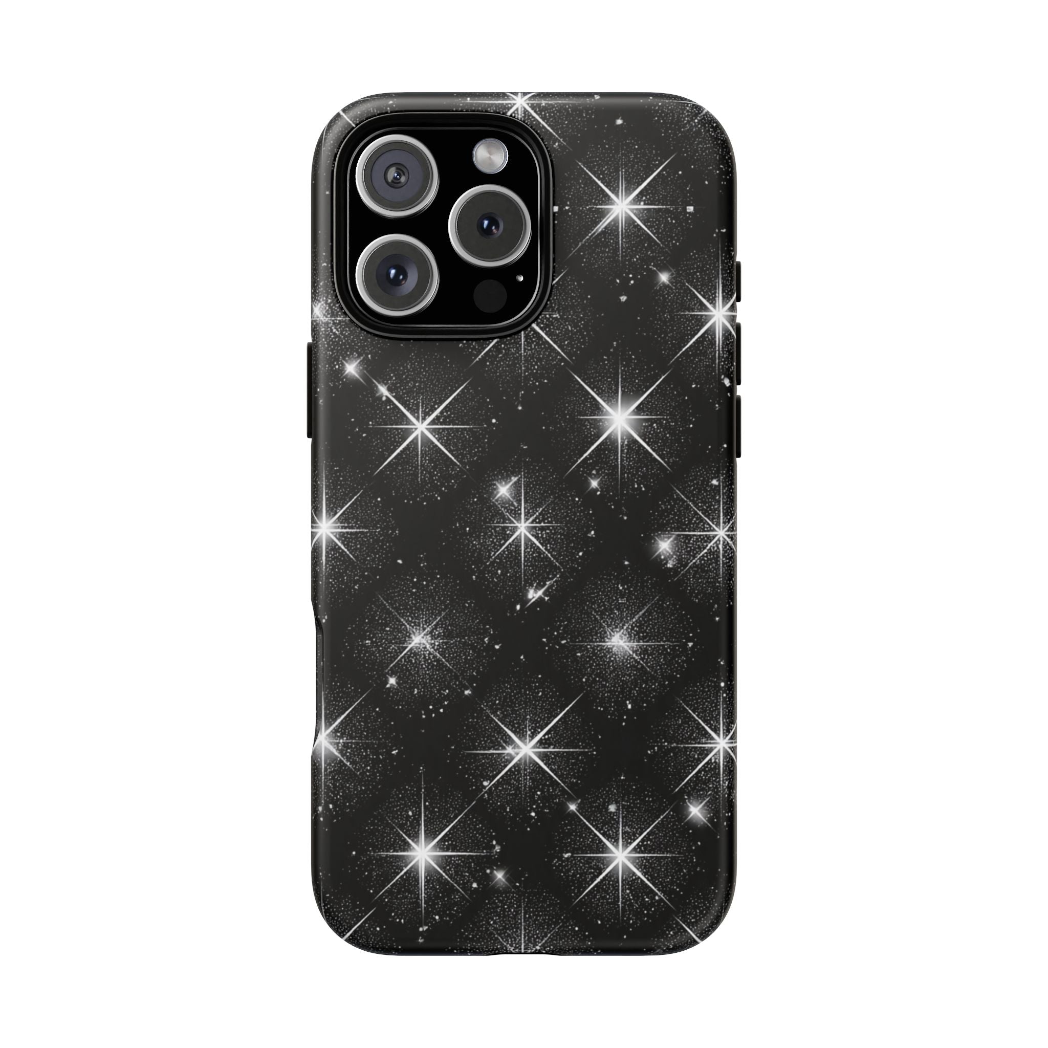 Galaxy Sparkle Tough Phone Case — Black Starfield Protective Cover