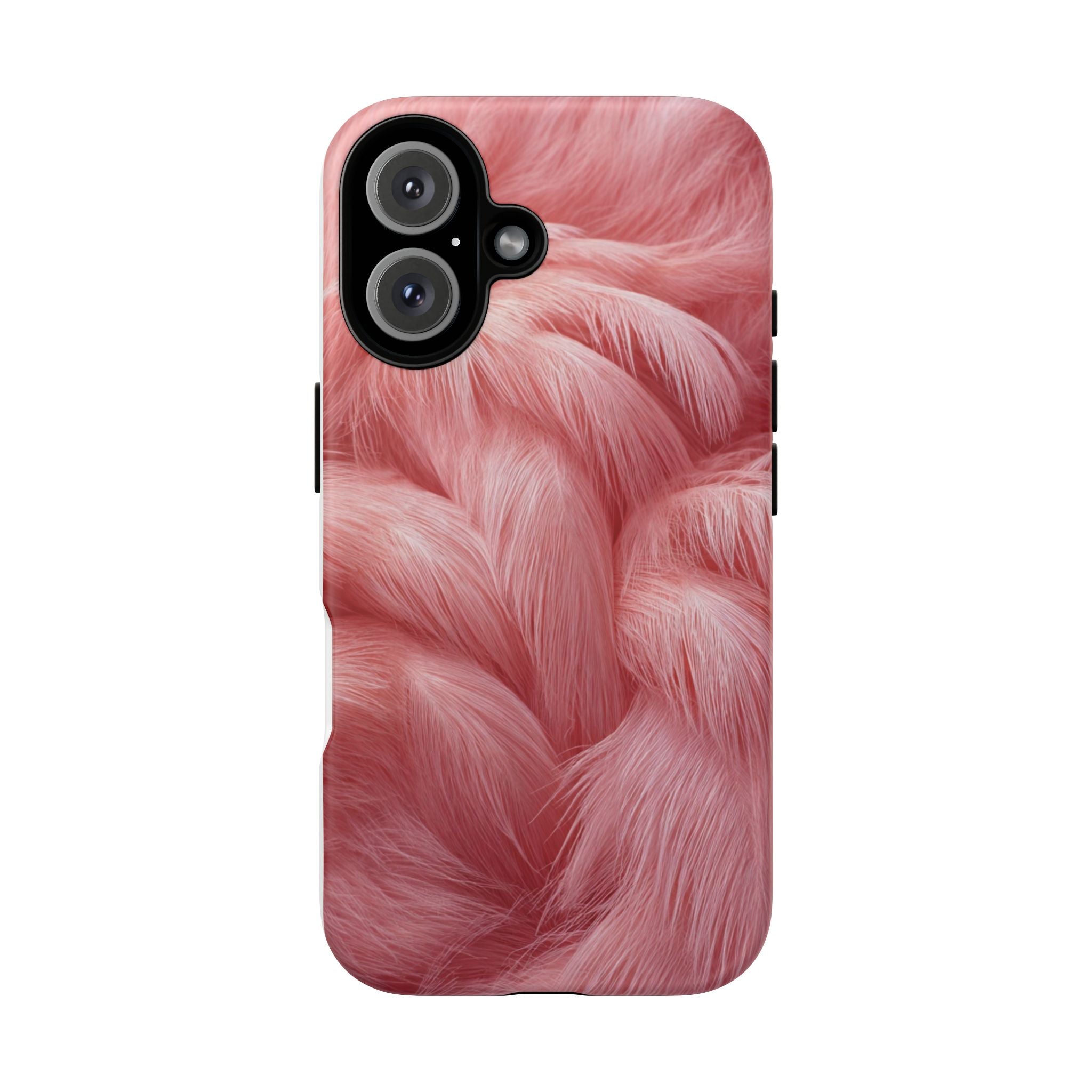 Phone Case — Pink Flamingo Fur Texture Tough Protective Case