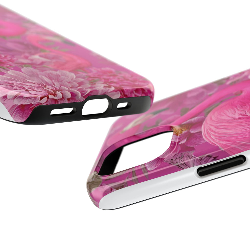 Pink Flamingo Floral Tough Phone Case — Protective iPhone Cover