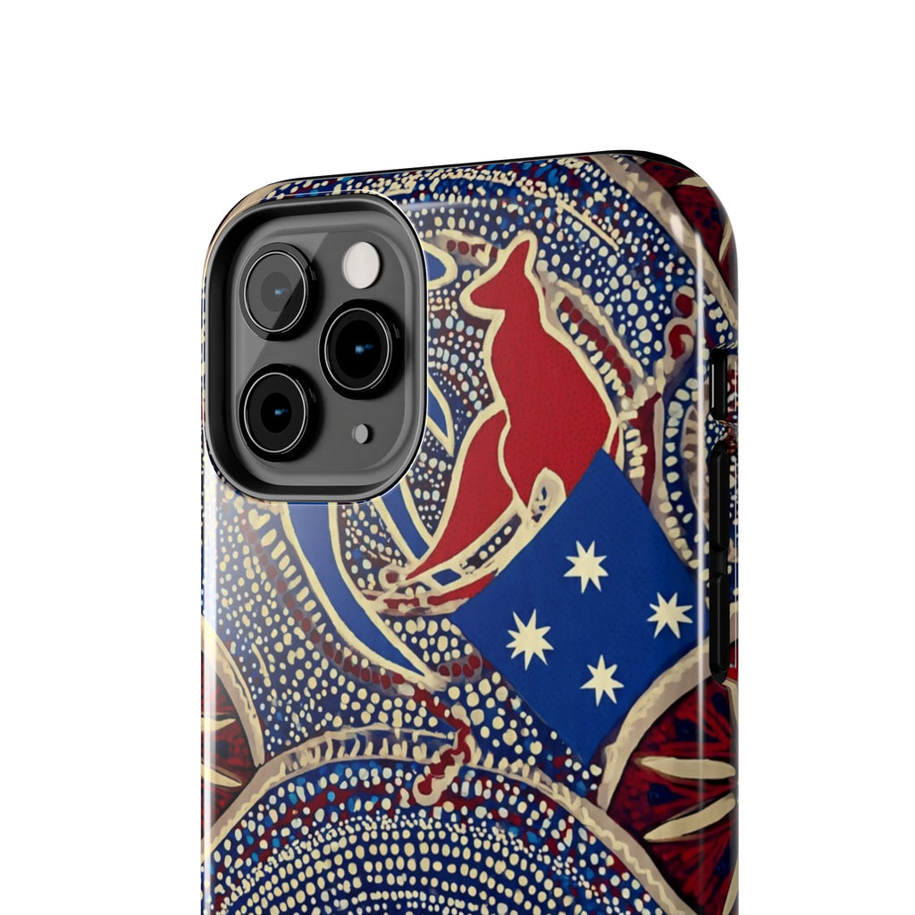 Australian Aboriginal Style Kangaroo Tough Phone Case — Patriotic Dot Art Phone Cover