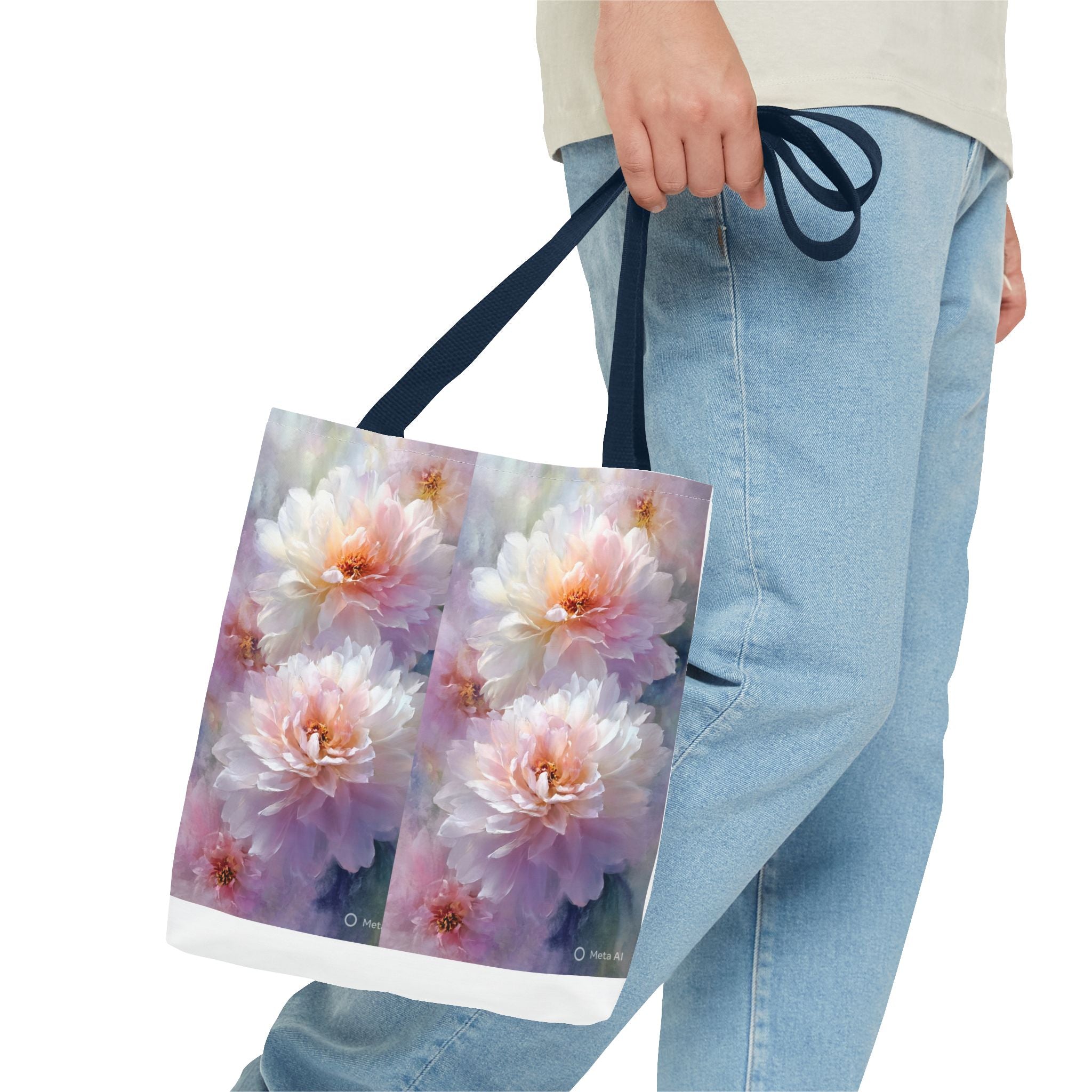 Floral Peony Tote Bag — Watercolor Pastel Bloom AOP Tote