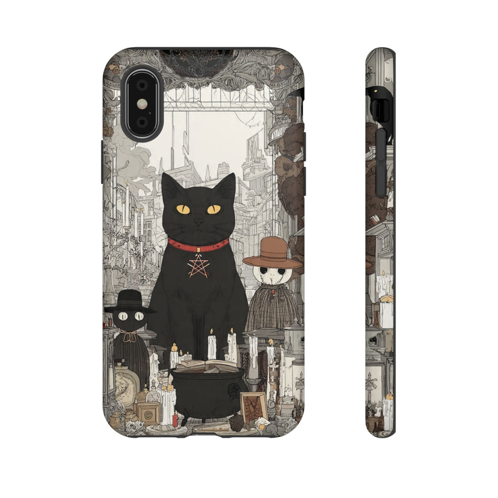 Witchy Black Cat Phone Case — Mystic Altar iPhone Cover
