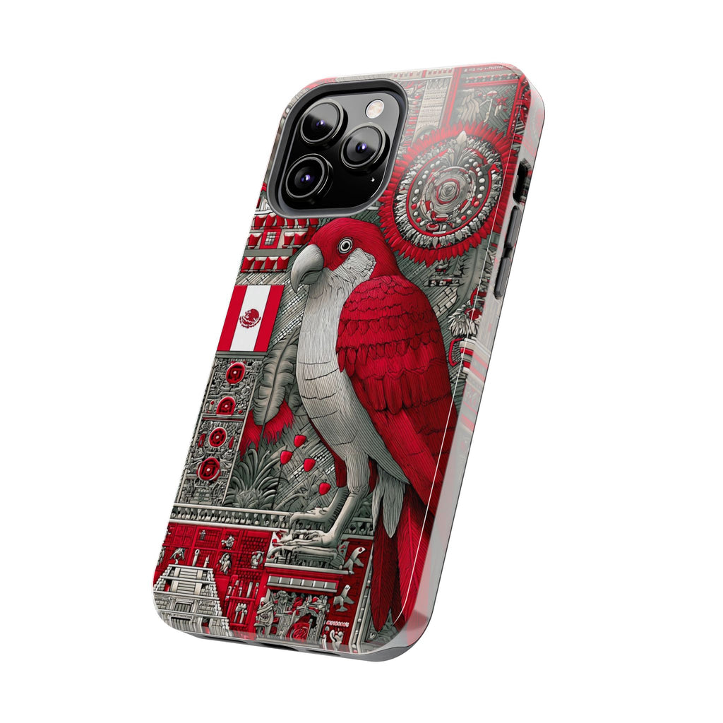 Tough Phone Case — Red Parrot Graphic Impact-Resistant Phone Cover
