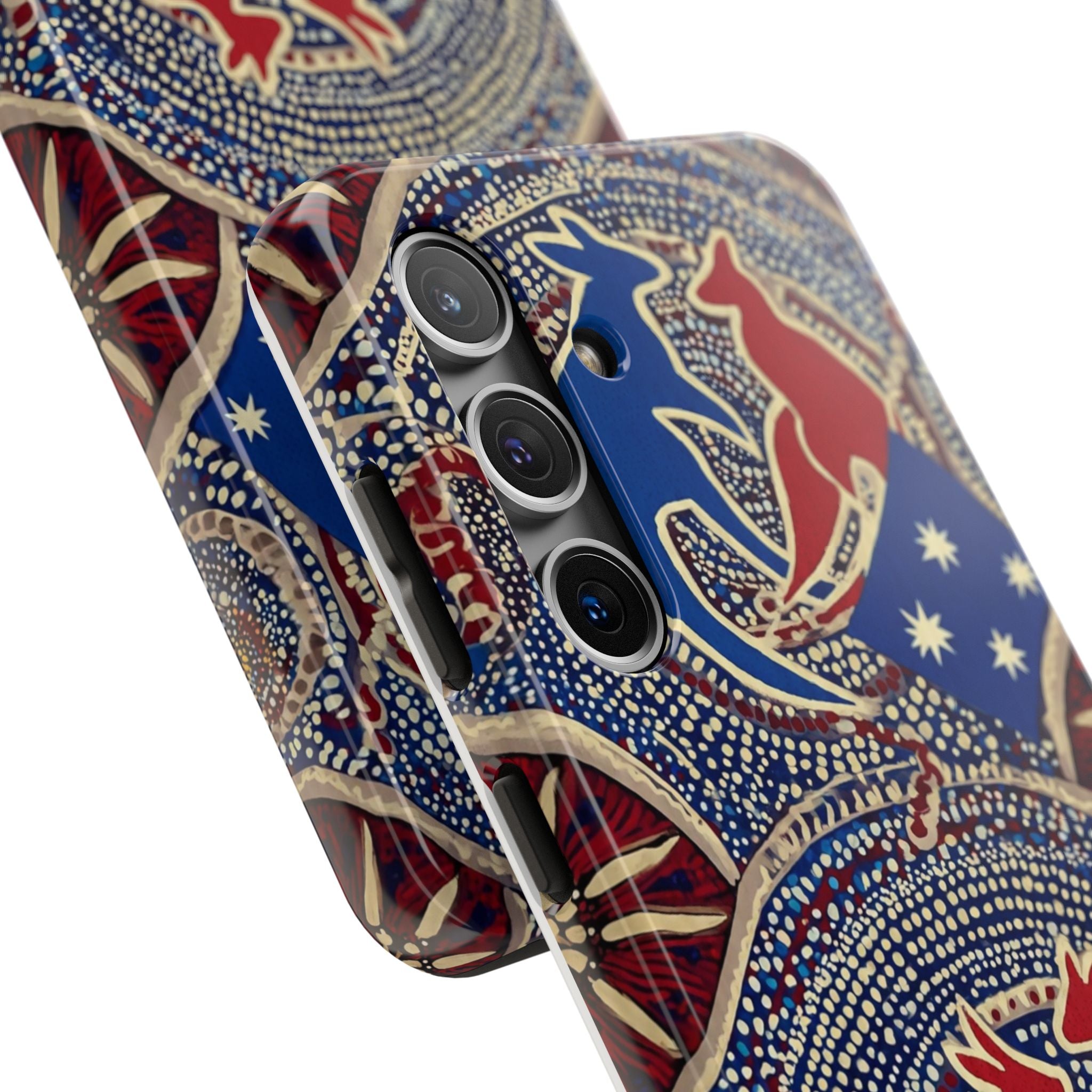 Australian Aboriginal Style Kangaroo Tough Phone Case — Patriotic Dot Art Phone Cover