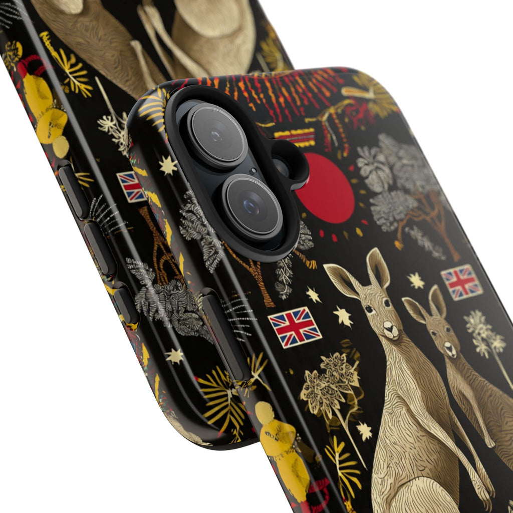 Australian Kangaroo Crest Tough Phone Case — Vintage Coat-of-Arms Design