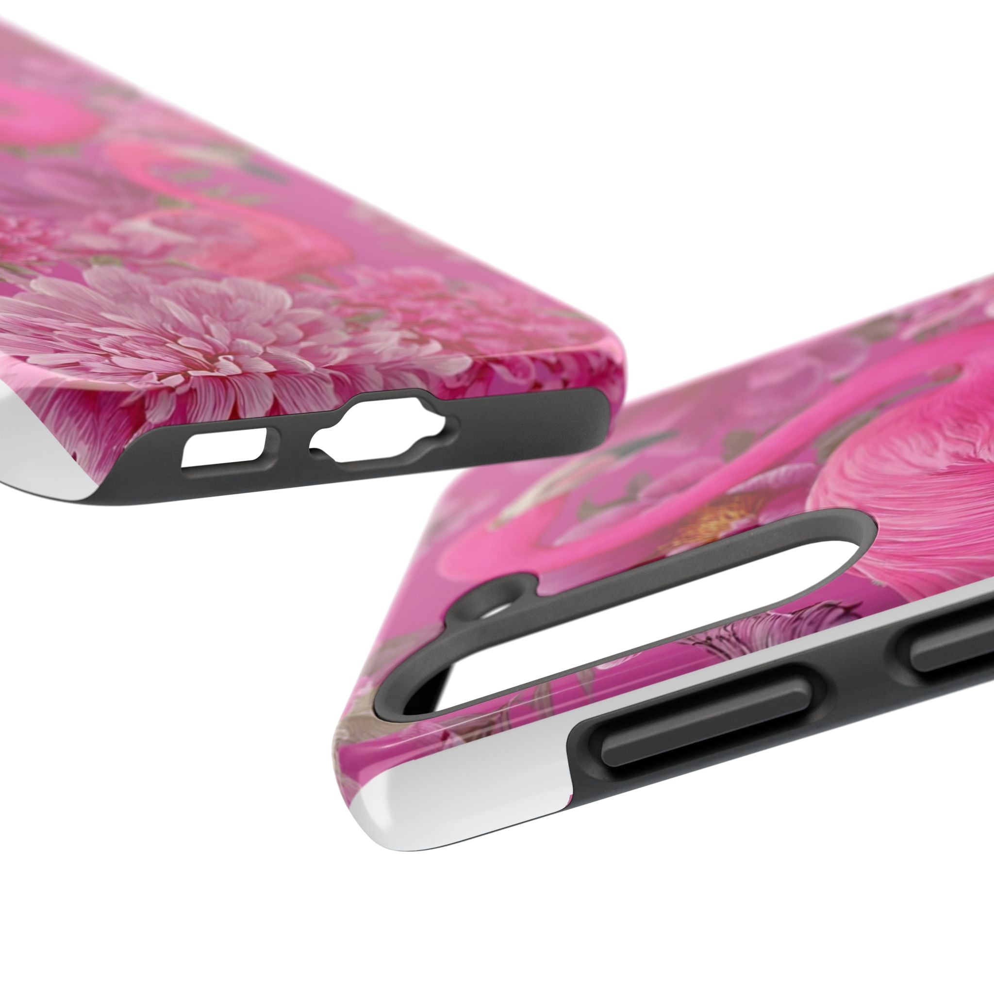 Pink Flamingo Floral Tough Phone Case — Protective iPhone Cover