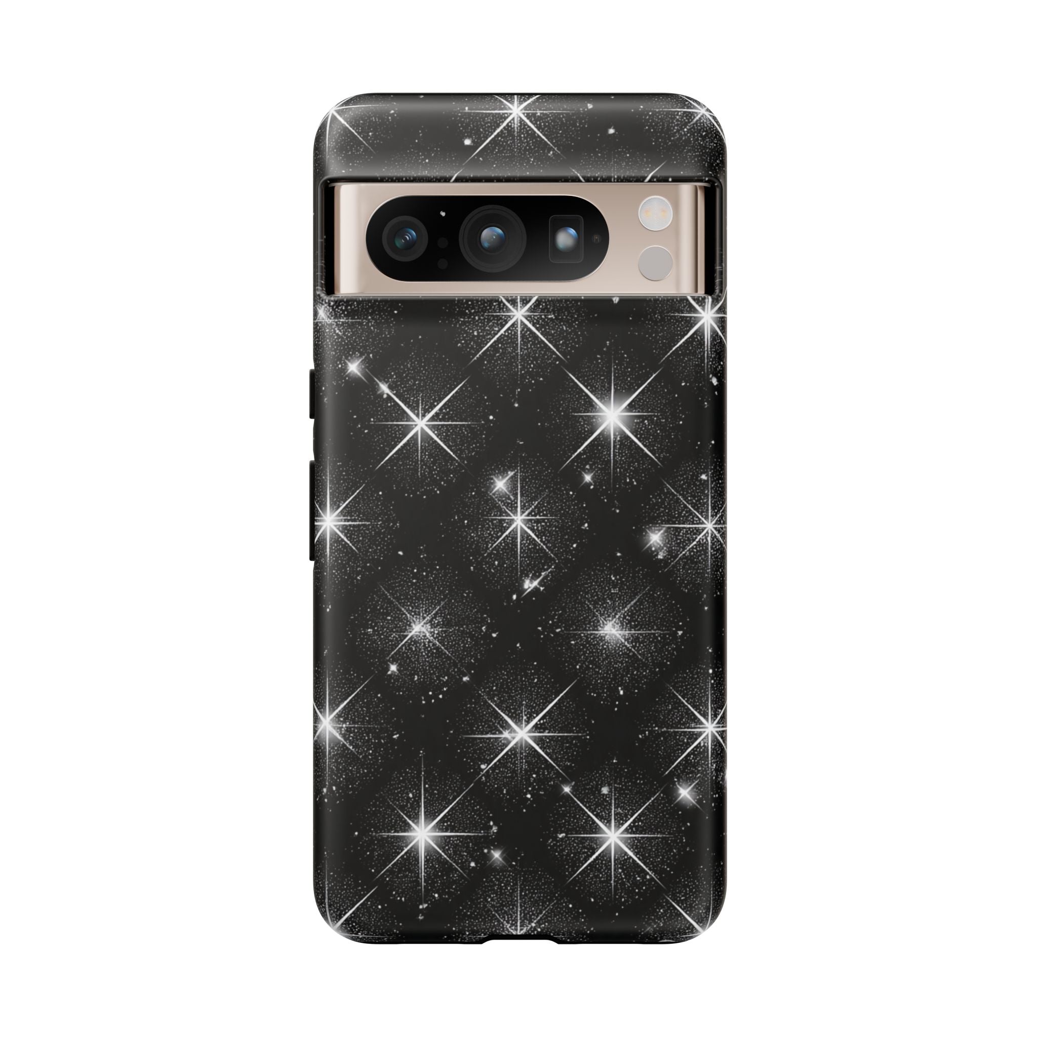 Galaxy Sparkle Tough Phone Case — Black Starfield Protective Cover