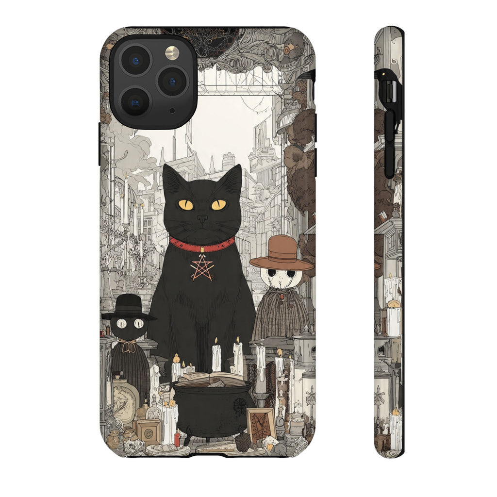 Witchy Black Cat Phone Case — Mystic Altar iPhone Cover