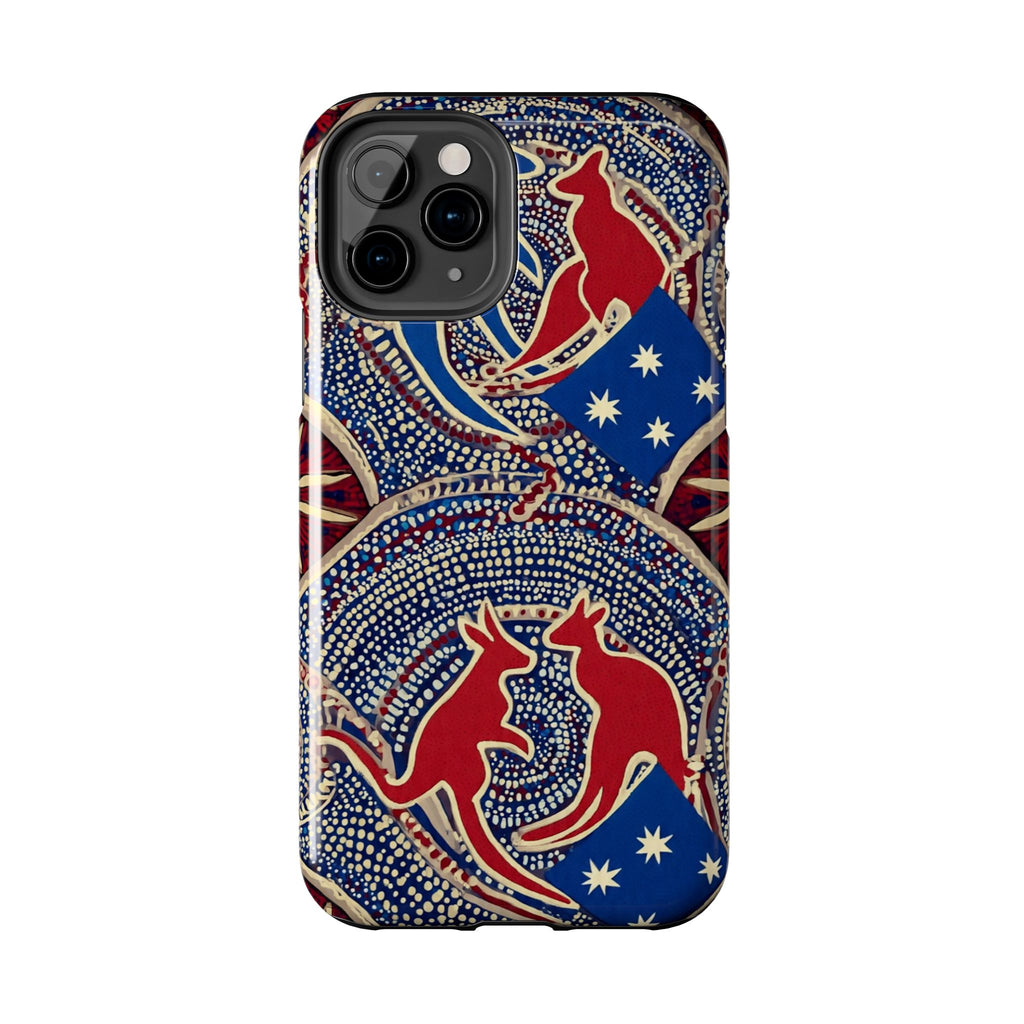 Australian Aboriginal Style Kangaroo Tough Phone Case — Patriotic Dot Art Phone Cover