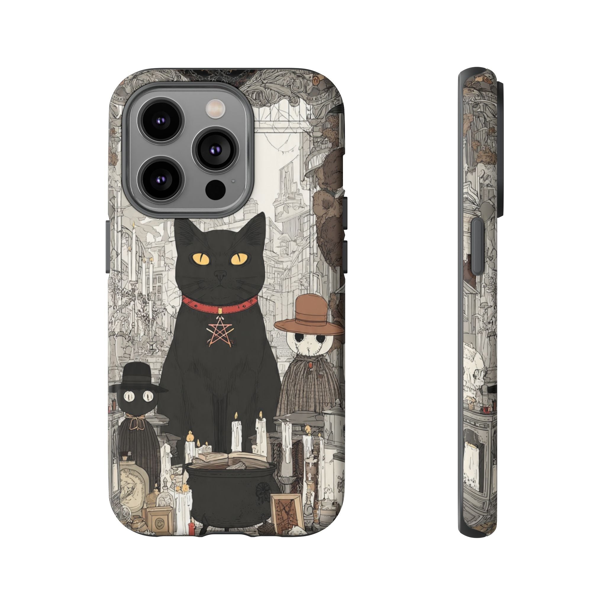 Witchy Black Cat Phone Case — Mystic Altar iPhone Cover