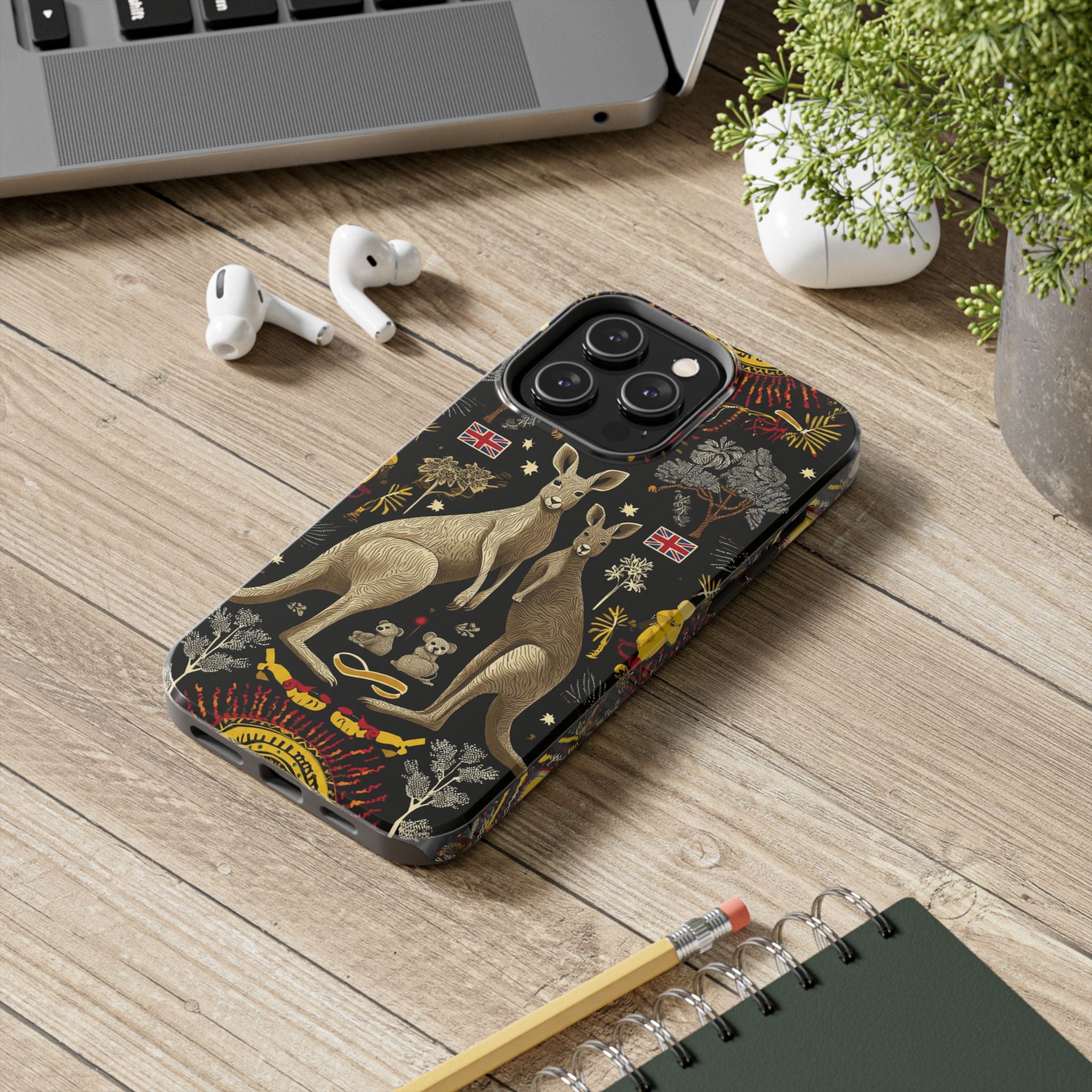 Australian Kangaroo Crest Tough Phone Case — Vintage Coat-of-Arms Design