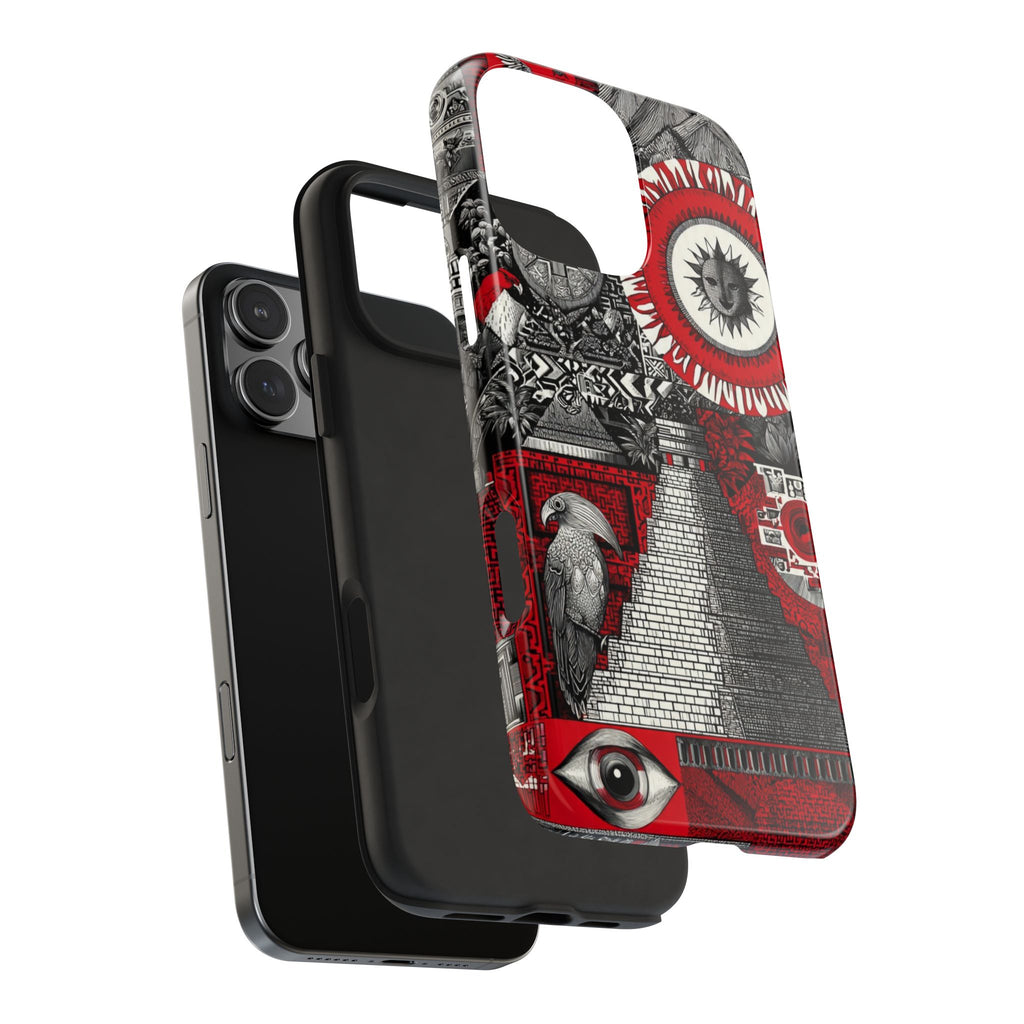 Tough Phone Case — Red Inca Pyramid Collage (Sun & Raven)