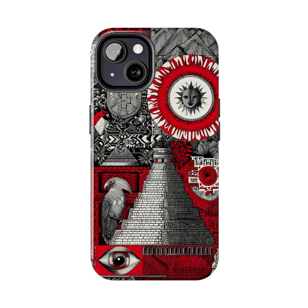 Tough Phone Case — Red Inca Pyramid Collage (Sun & Raven)
