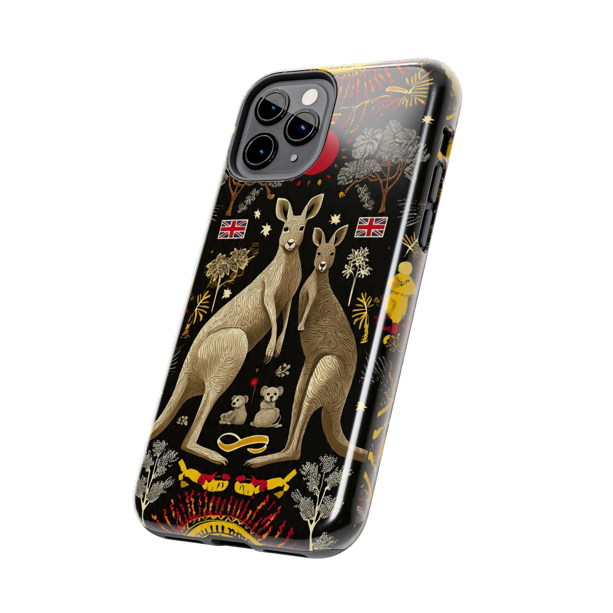 Australian Kangaroo Crest Tough Phone Case — Vintage Coat-of-Arms Design