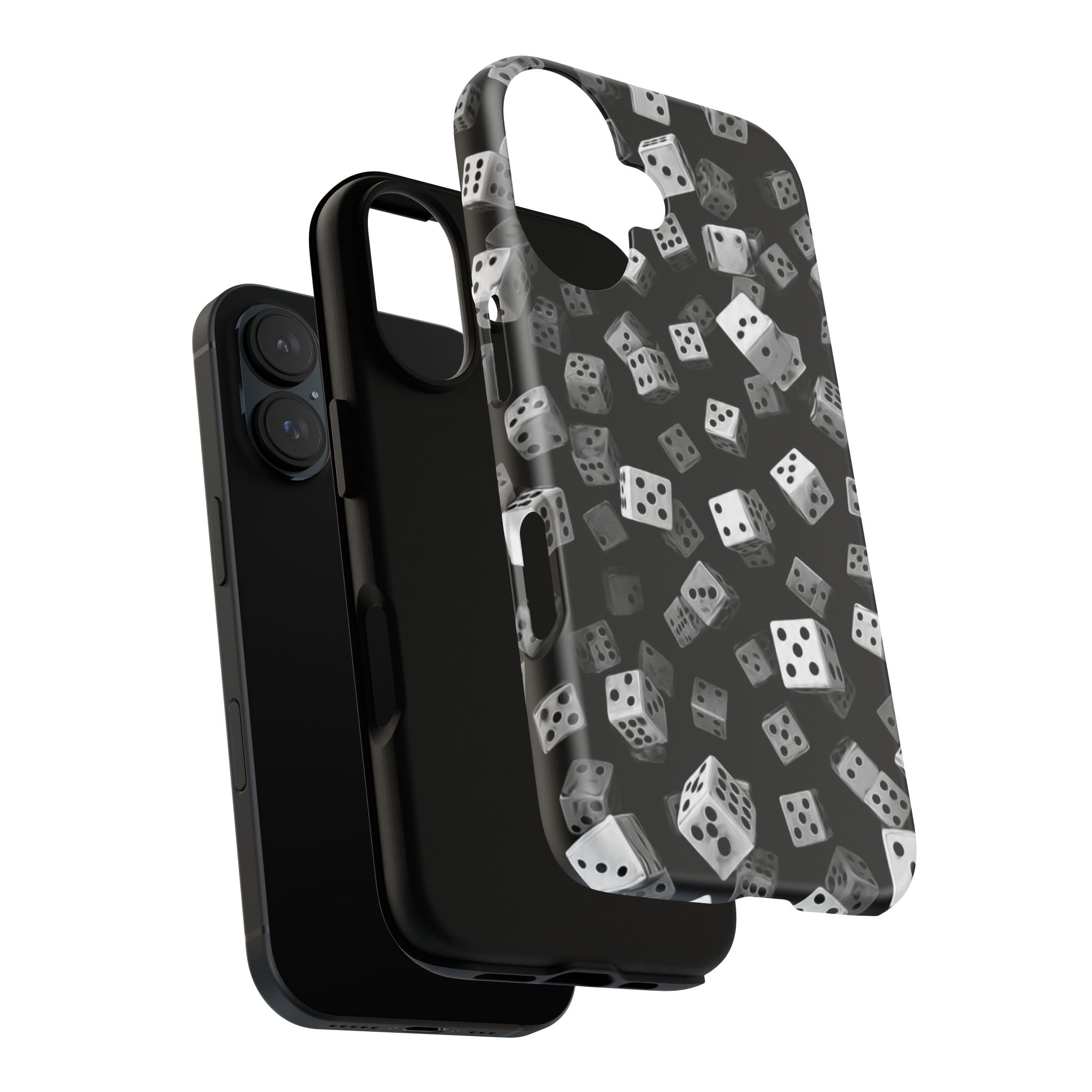 Phone Case — Black Dice Pattern Protective Cover