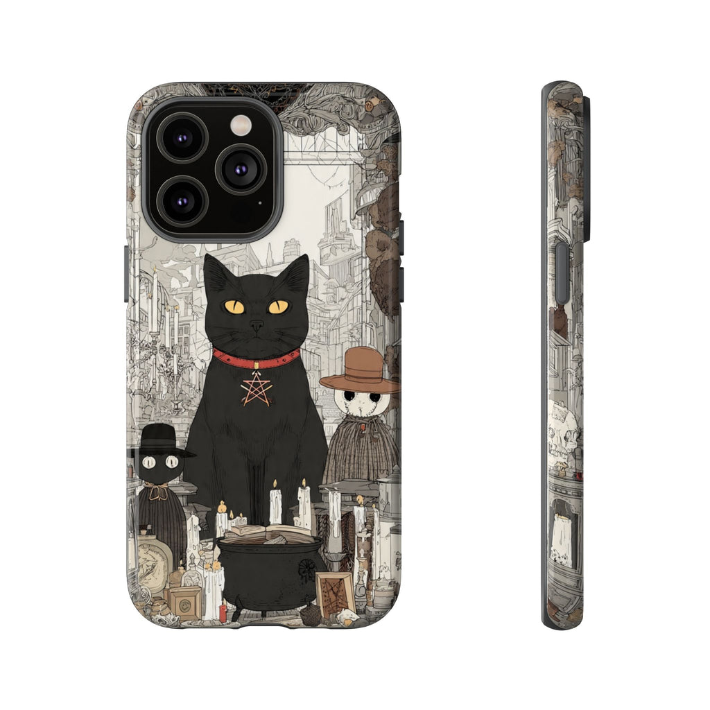 Witchy Black Cat Phone Case — Mystic Altar iPhone Cover