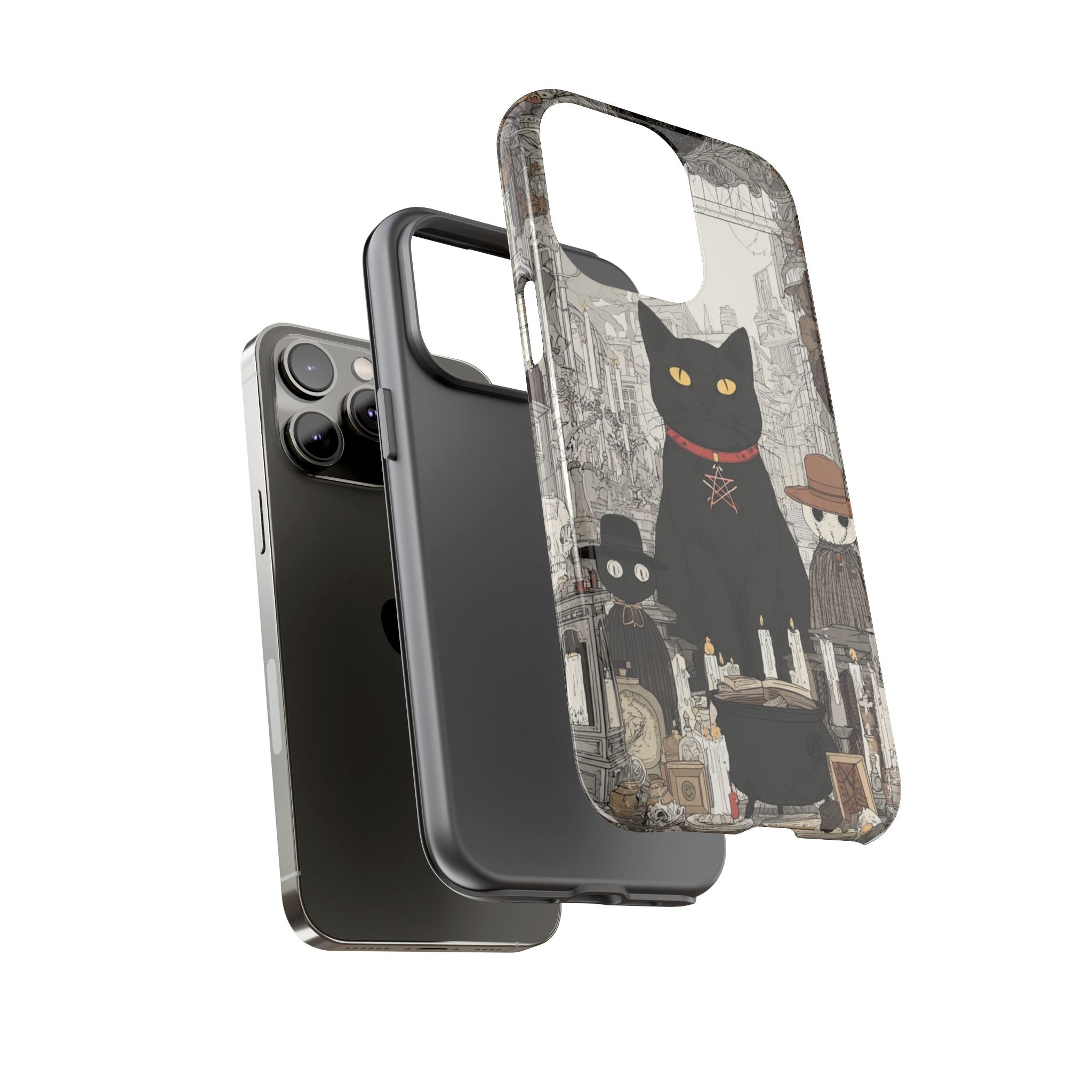 Witchy Black Cat Phone Case — Mystic Altar iPhone Cover