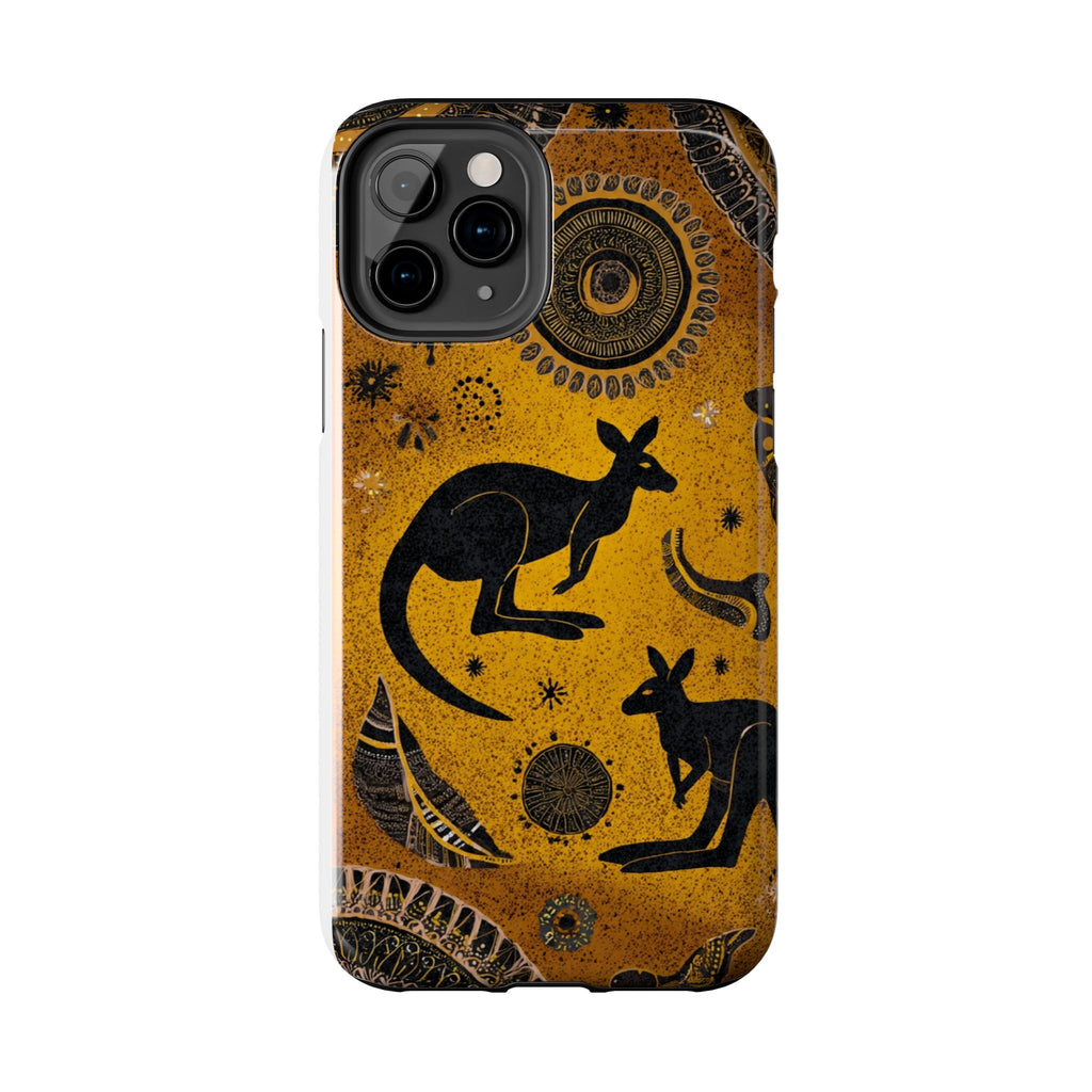 Kangaroo Boho Tough Phone Case — Australian Wildlife Protective Cover