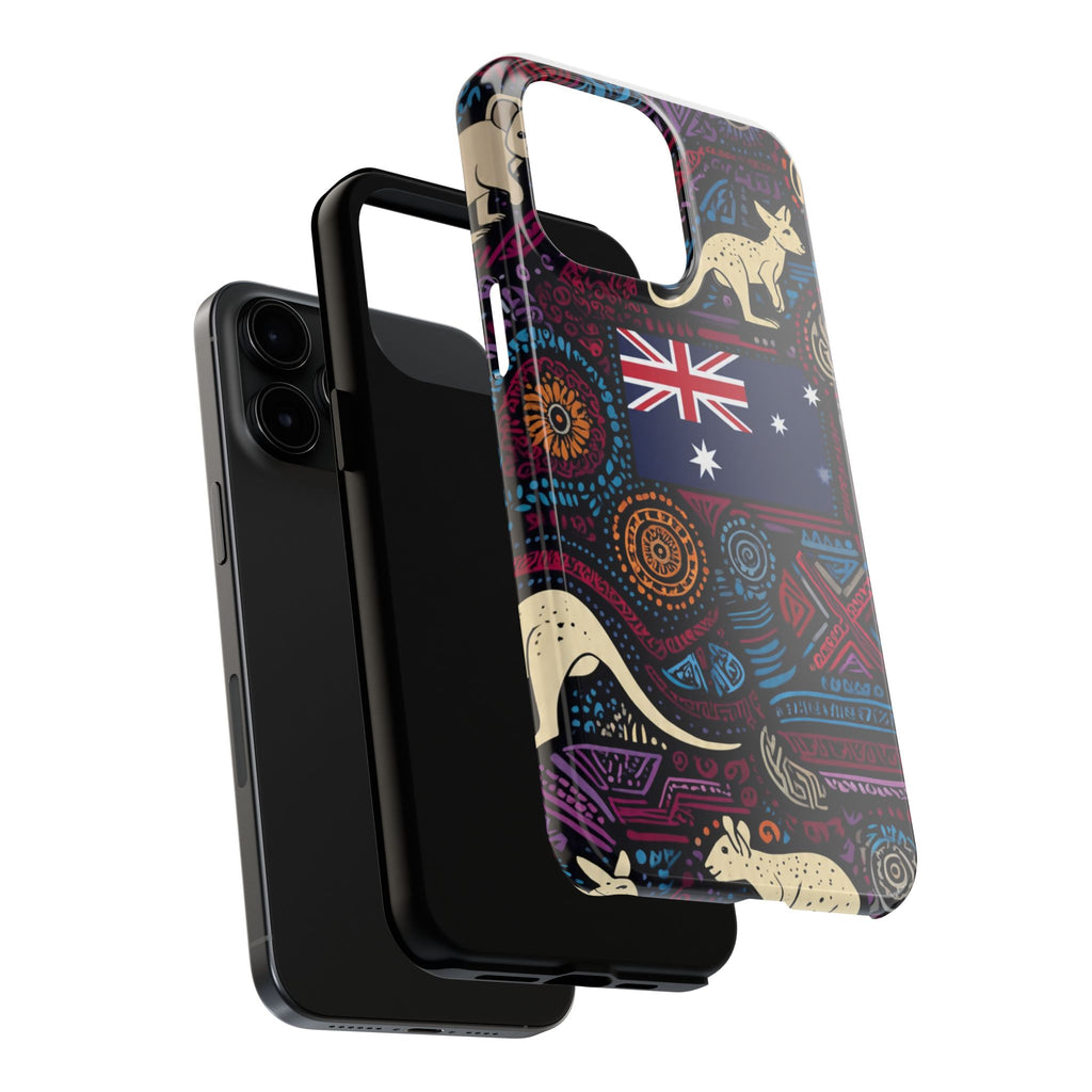 Australian Kangaroo Indigenous Pattern Phone Case — Tough Protective Cover