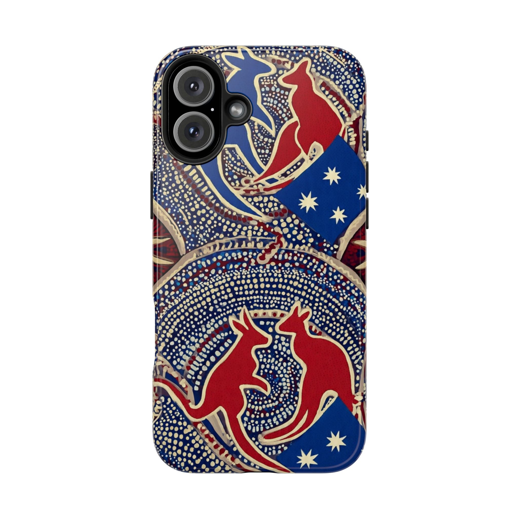 Australian Aboriginal Style Kangaroo Tough Phone Case — Patriotic Dot Art Phone Cover
