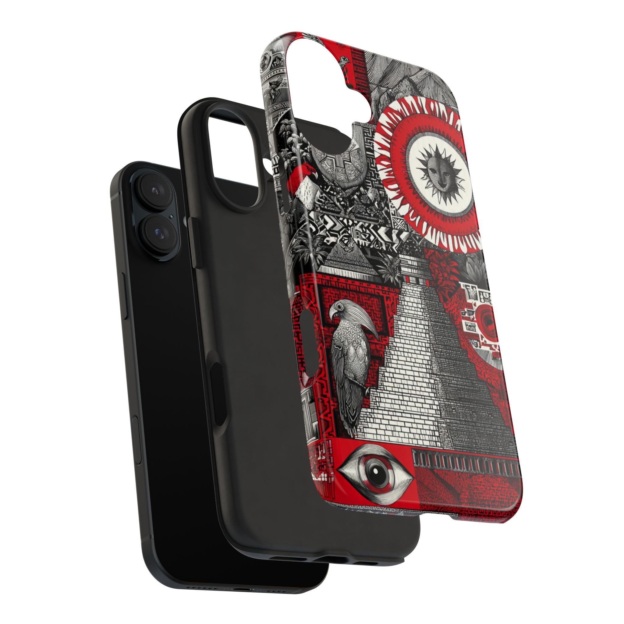 Tough Phone Case — Red Inca Pyramid Collage (Sun & Raven)