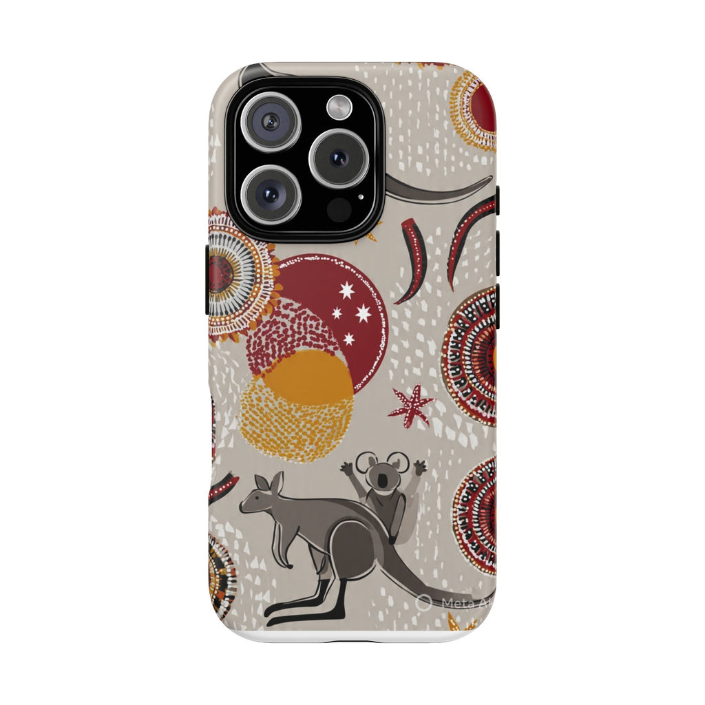 Kangaroo & Koala Aboriginal Dot Art Phone Case – Protective Tough Case