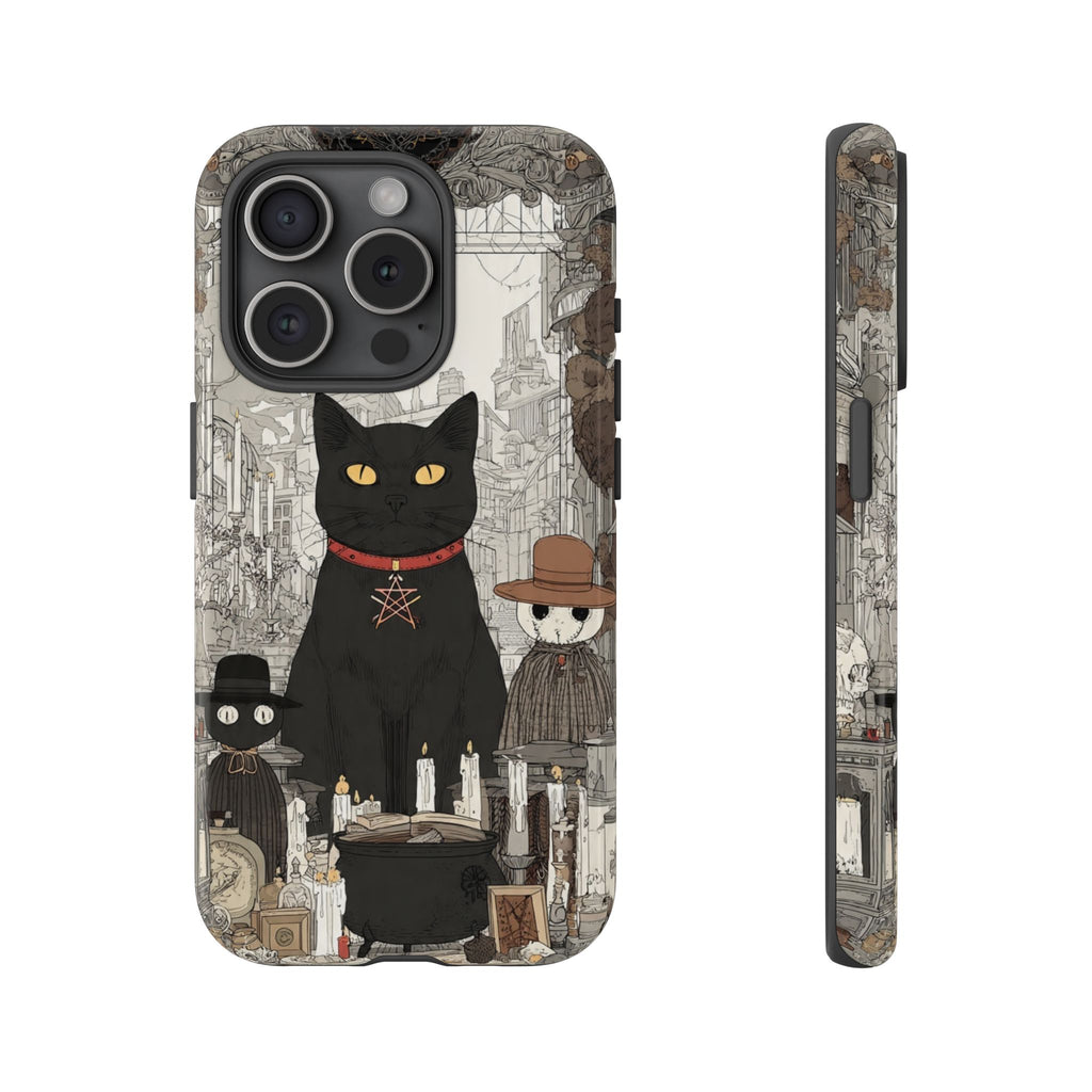 Witchy Black Cat Phone Case — Mystic Altar iPhone Cover