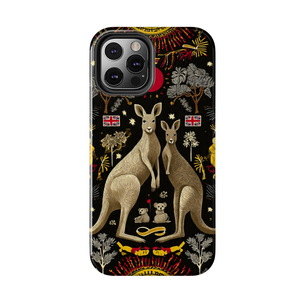 Australian Kangaroo Crest Tough Phone Case — Vintage Coat-of-Arms Design
