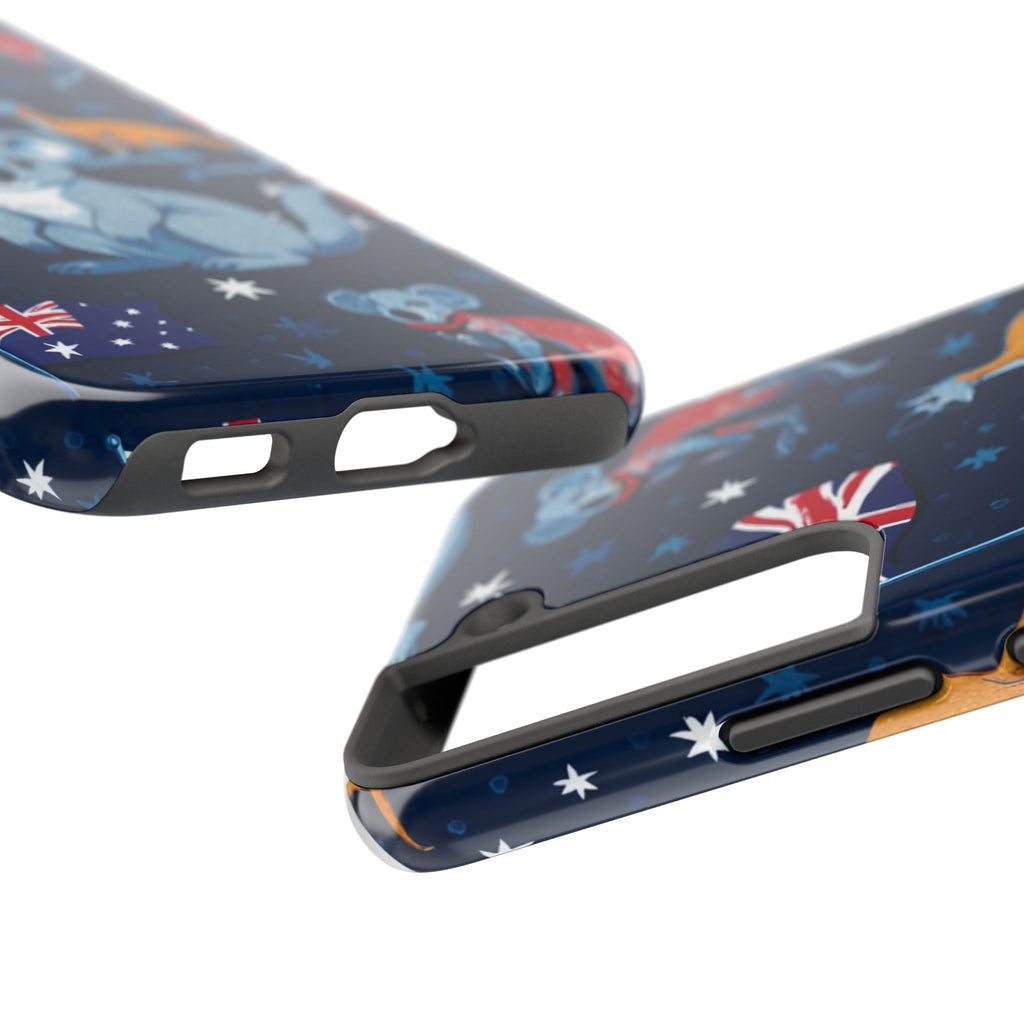 Australian Wildlife Tough Phone Case — Koala & Kangaroo Flag Design