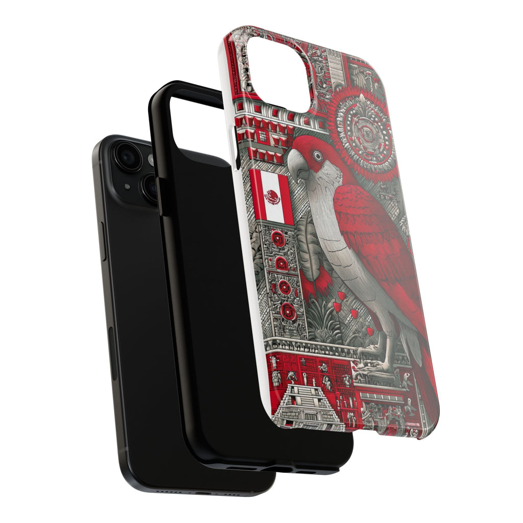Tough Phone Case — Red Parrot Graphic Impact-Resistant Phone Cover