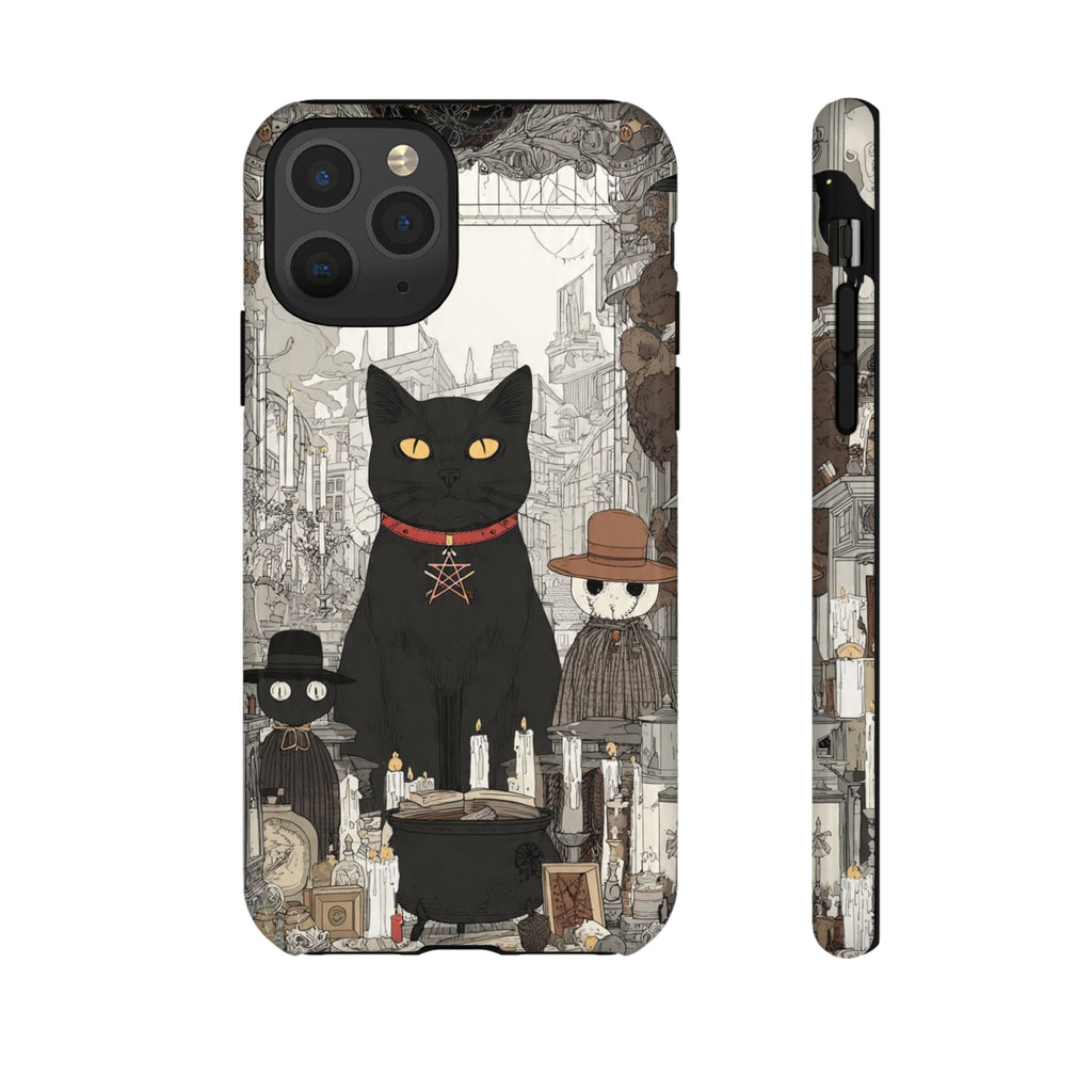 Witchy Black Cat Phone Case — Mystic Altar iPhone Cover