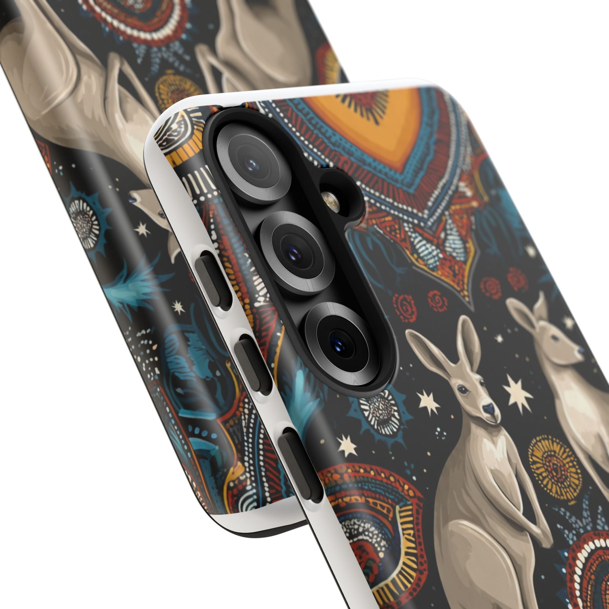 Kangaroo & Boomerang Tough Phone Case — Australian Wildlife Pattern