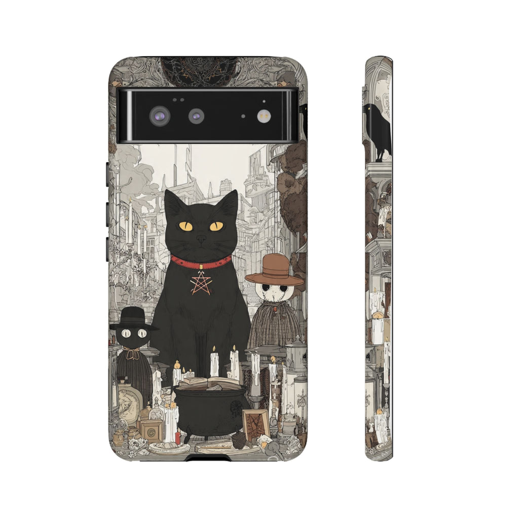 Witchy Black Cat Phone Case — Mystic Altar iPhone Cover