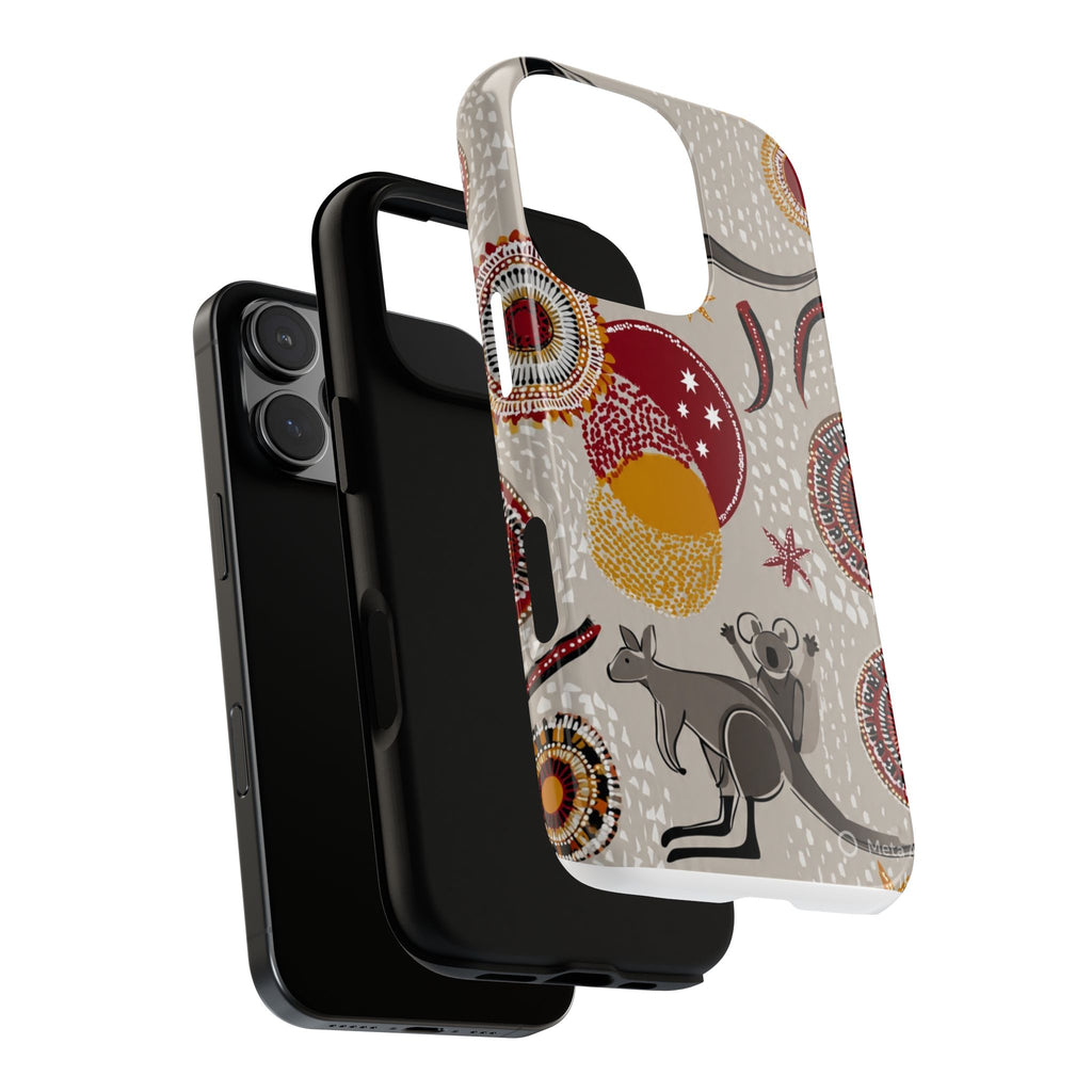 Kangaroo & Koala Aboriginal Dot Art Phone Case – Protective Tough Case