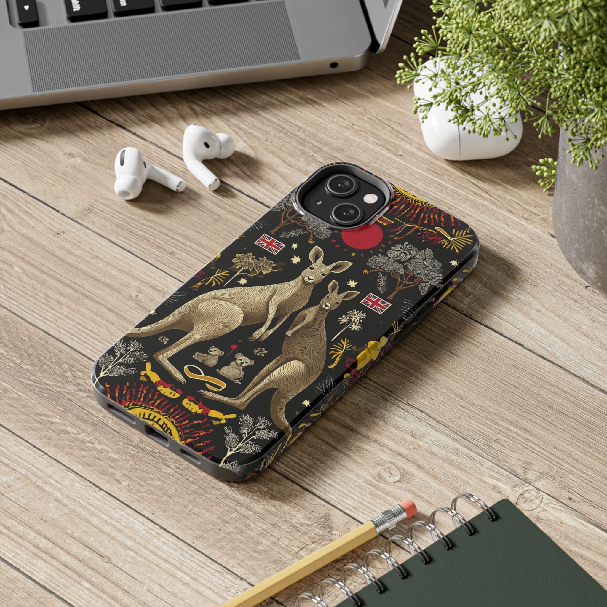Australian Kangaroo Crest Tough Phone Case — Vintage Coat-of-Arms Design