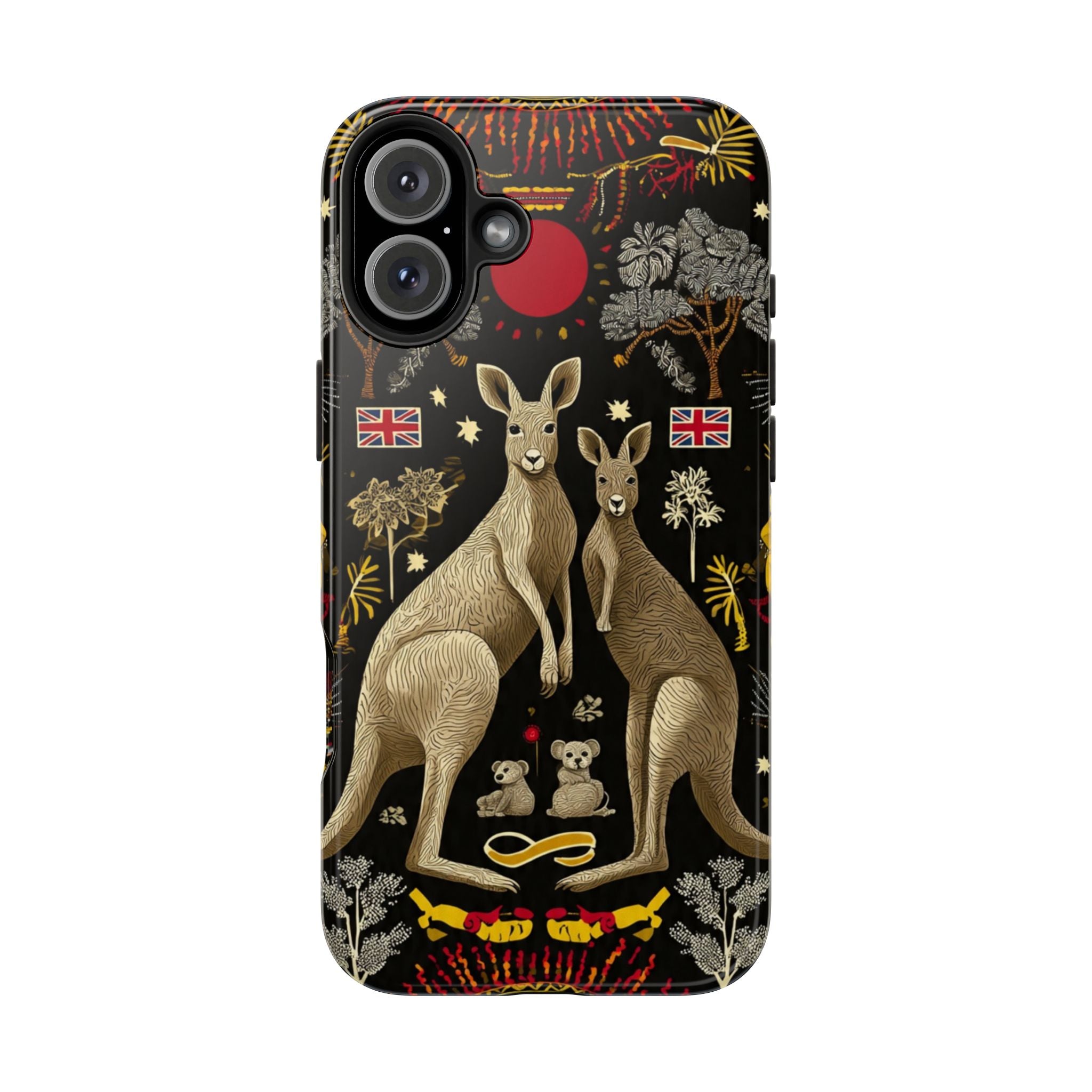 Australian Kangaroo Crest Tough Phone Case — Vintage Coat-of-Arms Design