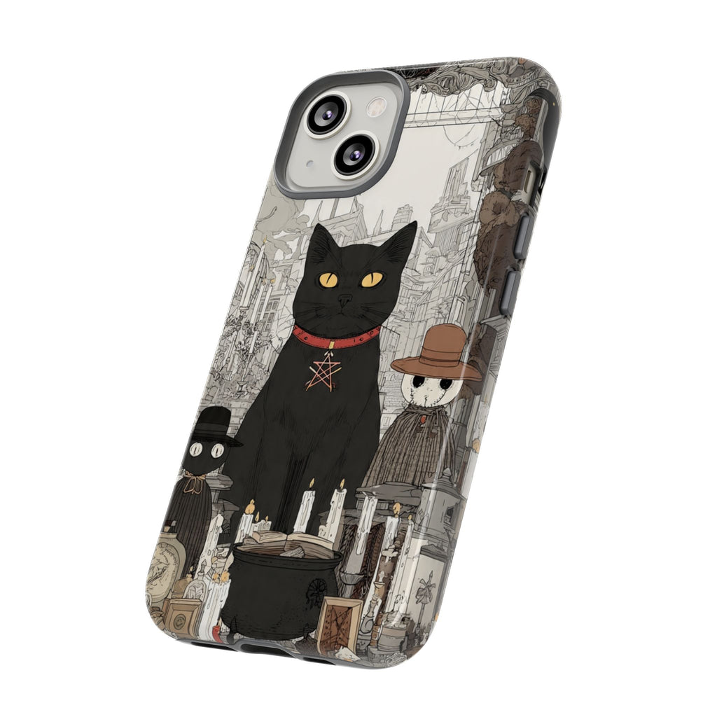 Witchy Black Cat Phone Case — Mystic Altar iPhone Cover
