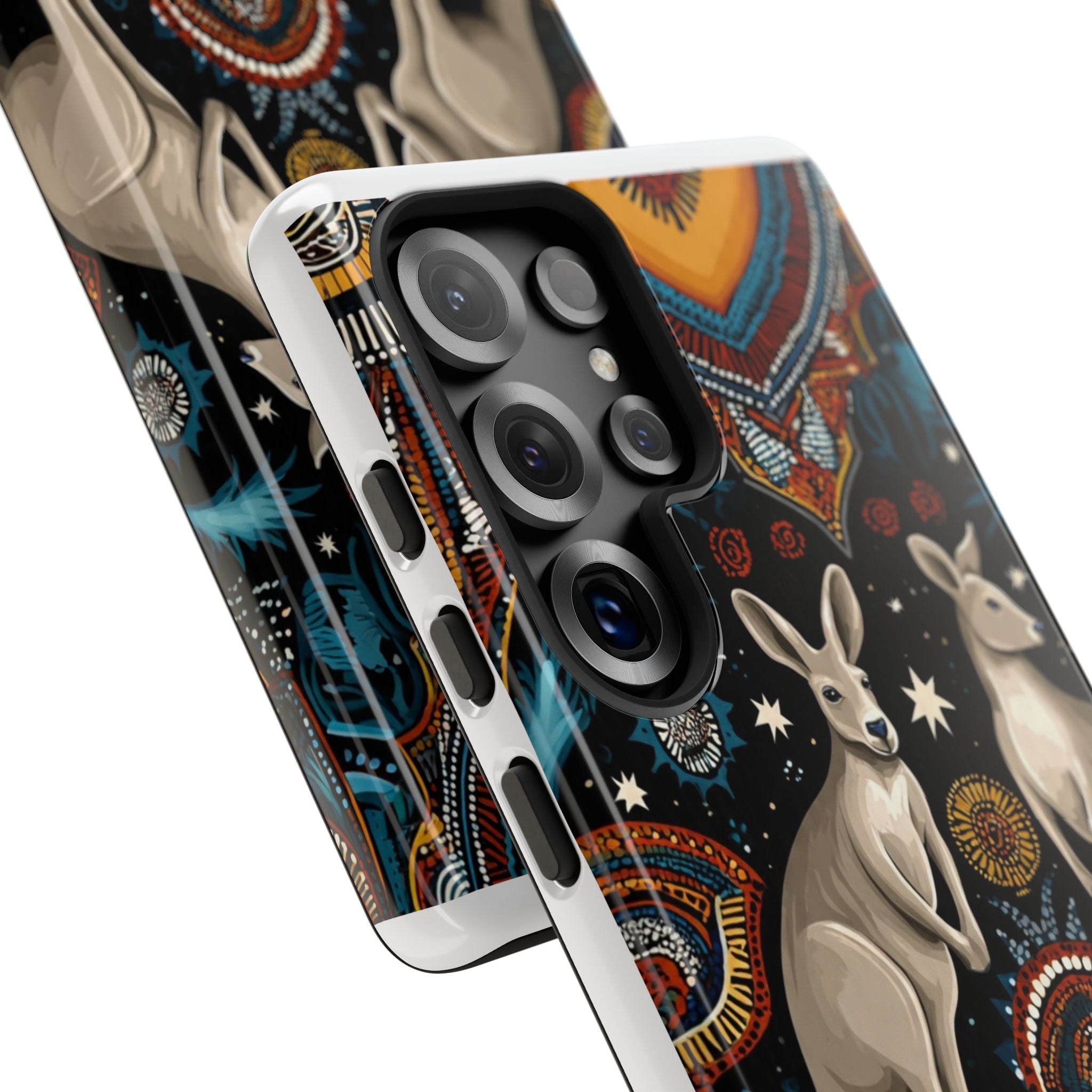 Kangaroo & Boomerang Tough Phone Case — Australian Wildlife Pattern
