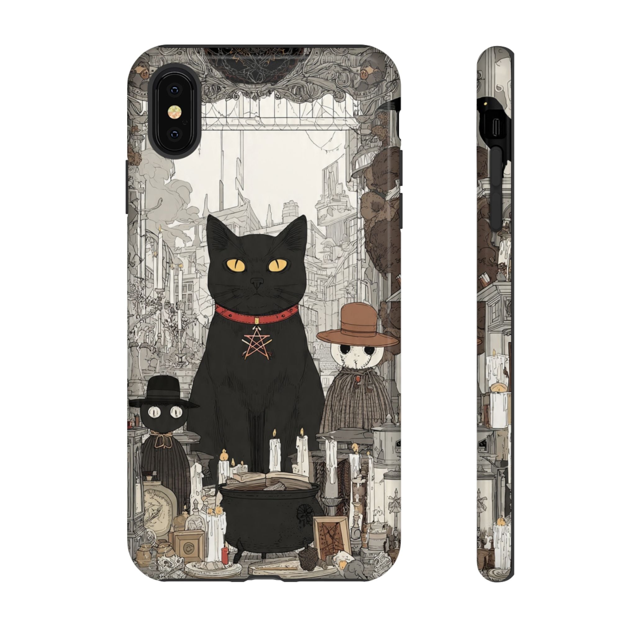 Witchy Black Cat Phone Case — Mystic Altar iPhone Cover