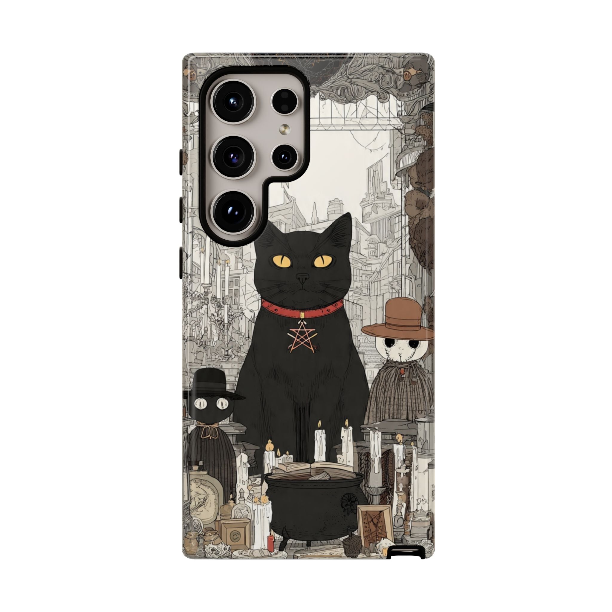 Witchy Black Cat Phone Case — Mystic Altar iPhone Cover