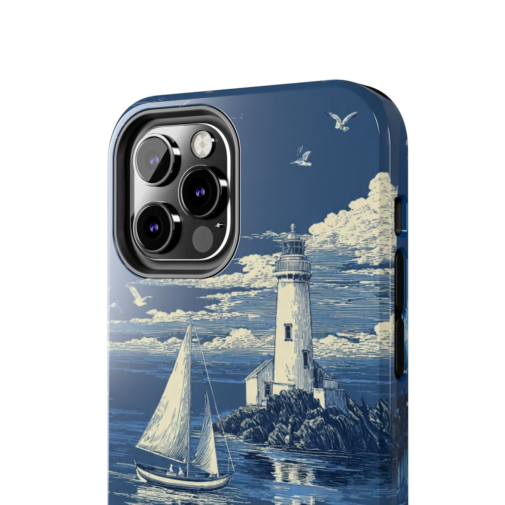 Swan Lake Tough Phone Case — Blue Vintage Swan Design, Durable Protective Cover