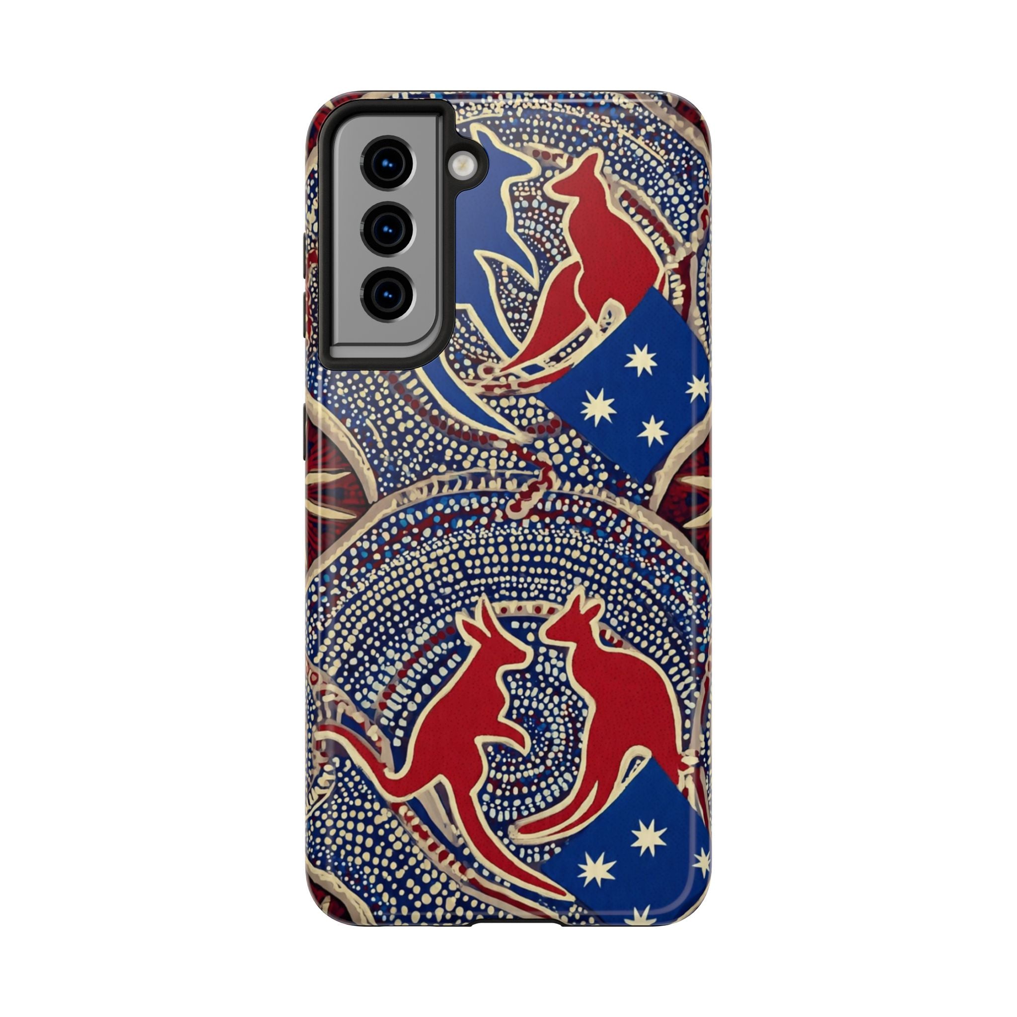 Australian Aboriginal Style Kangaroo Tough Phone Case — Patriotic Dot Art Phone Cover