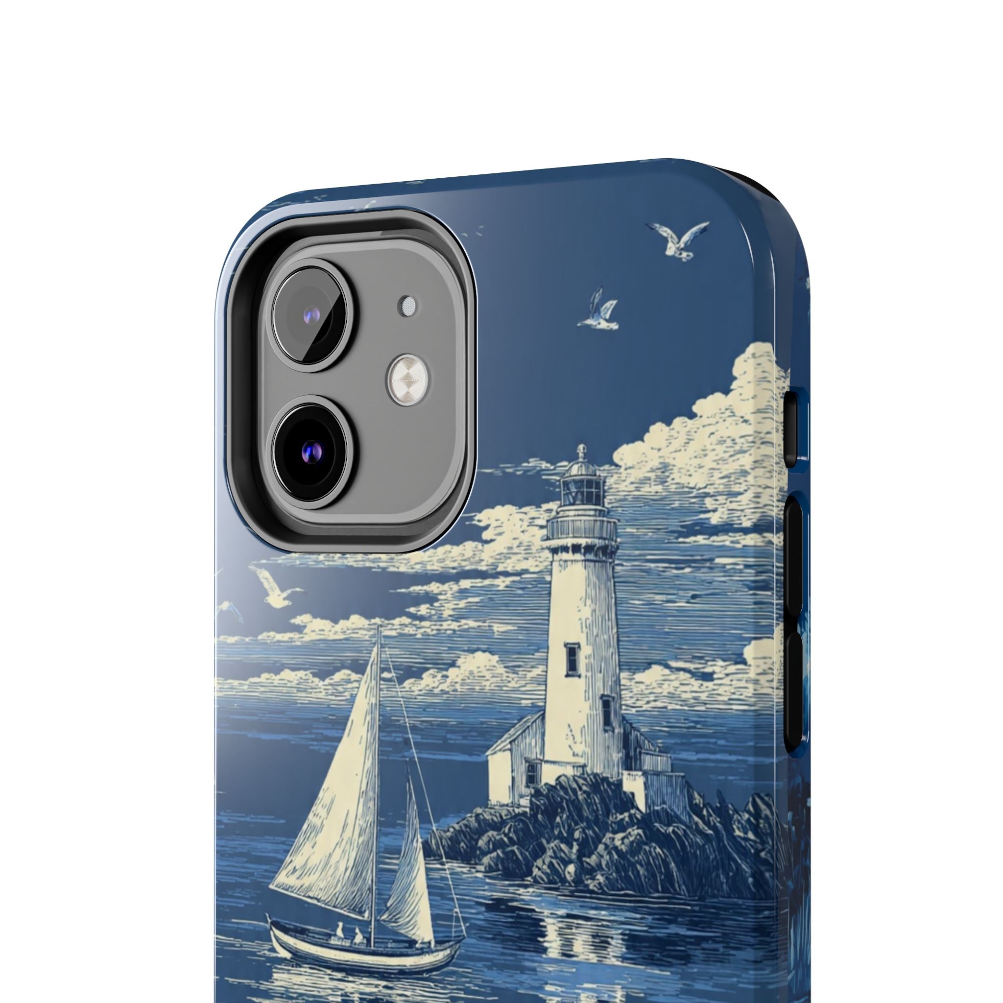 Swan Lake Tough Phone Case — Blue Vintage Swan Design, Durable Protective Cover